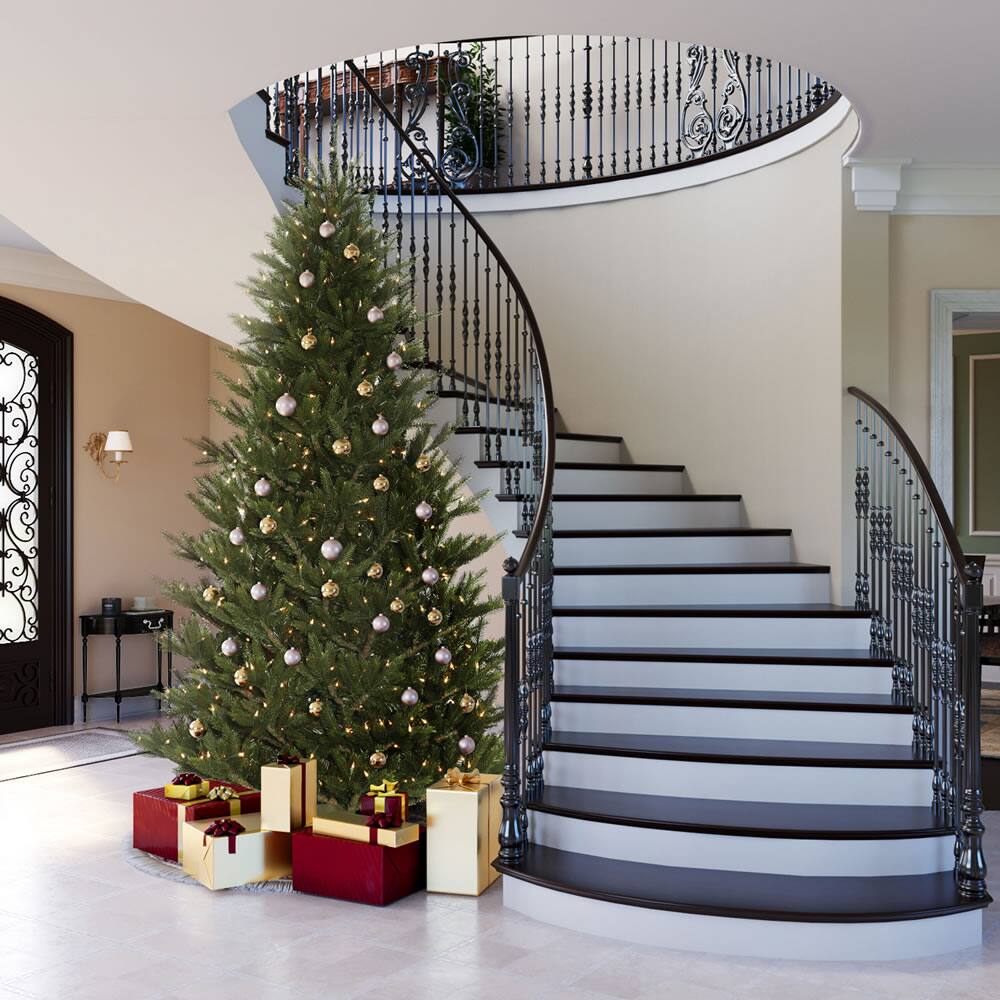 7.5ft. Pre-Lit Fresh Fraser Fir Artificial Christmas Tree, Warm White LED Lights