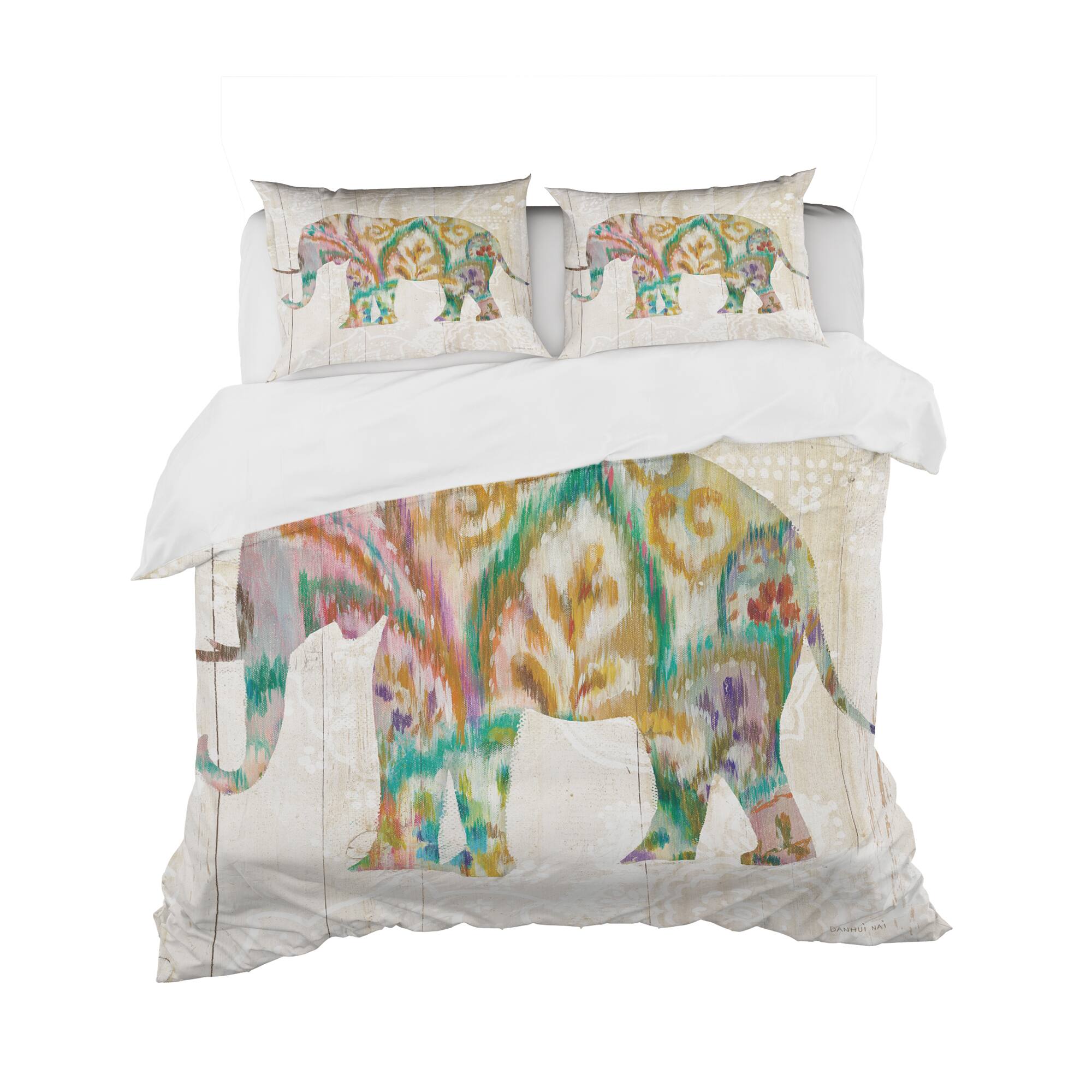 Designart 'Boho Paisley Elephant II vII' Traditional Bedding Set - Duvet Cover & Shams