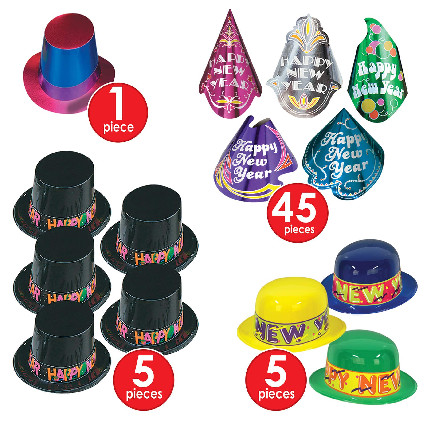Beistle New Year Super Bonanza Deluxe Party Favor Kit for 100