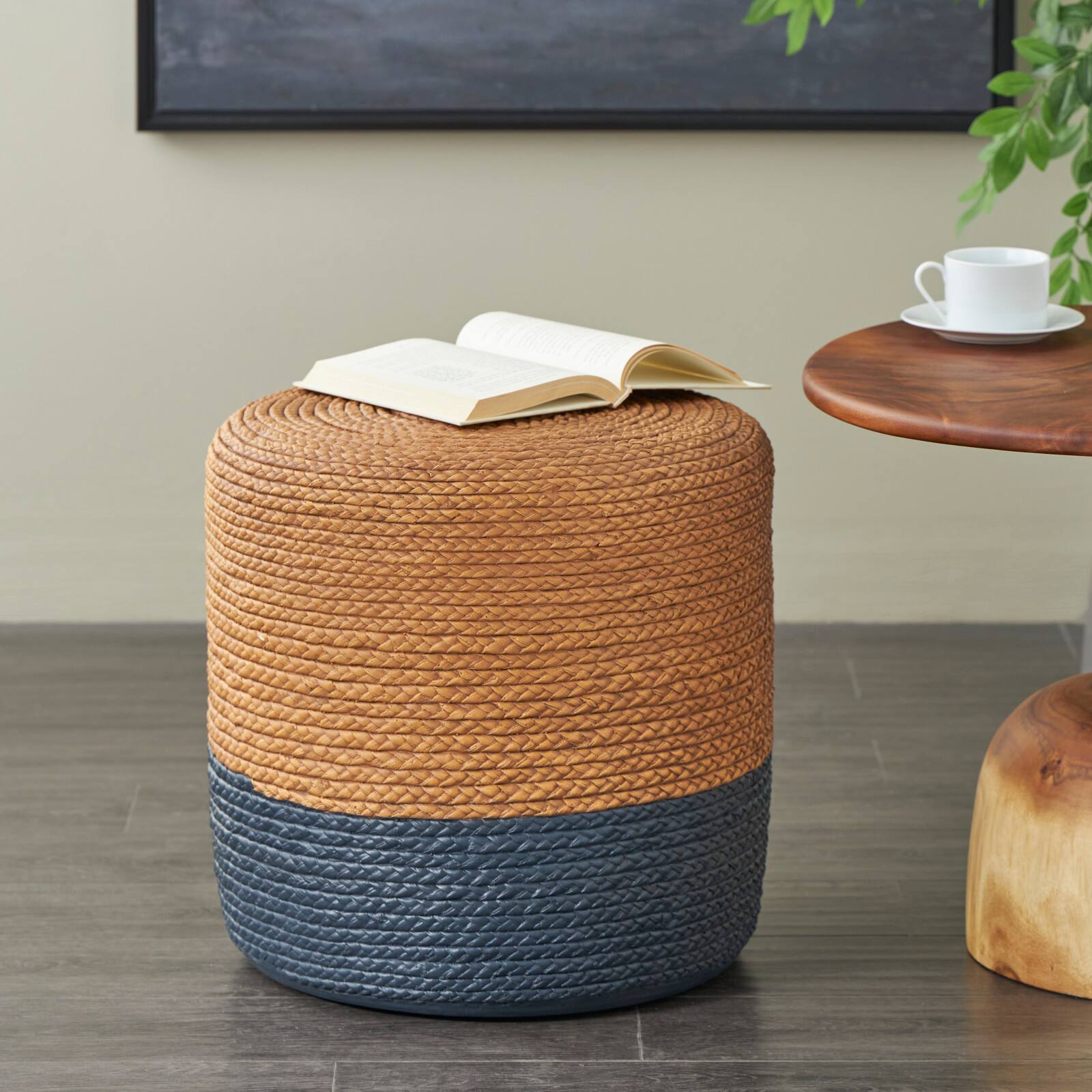 Brown Magnesium Oxide Two-Toned Garden Stool