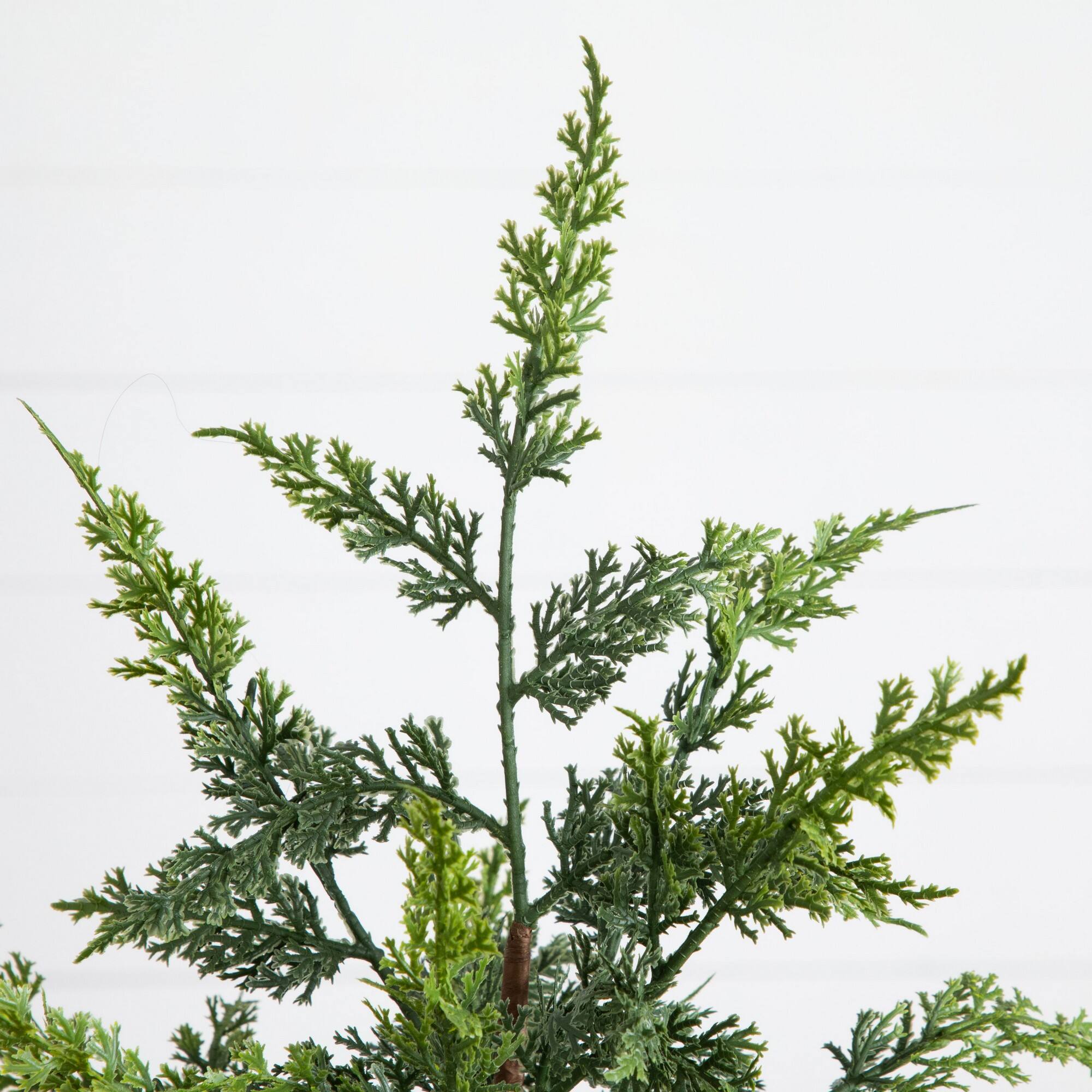 Nearly Natural 26" Artificial Real Touch Cedar Christmas Tree in Burlap Wrapped Base