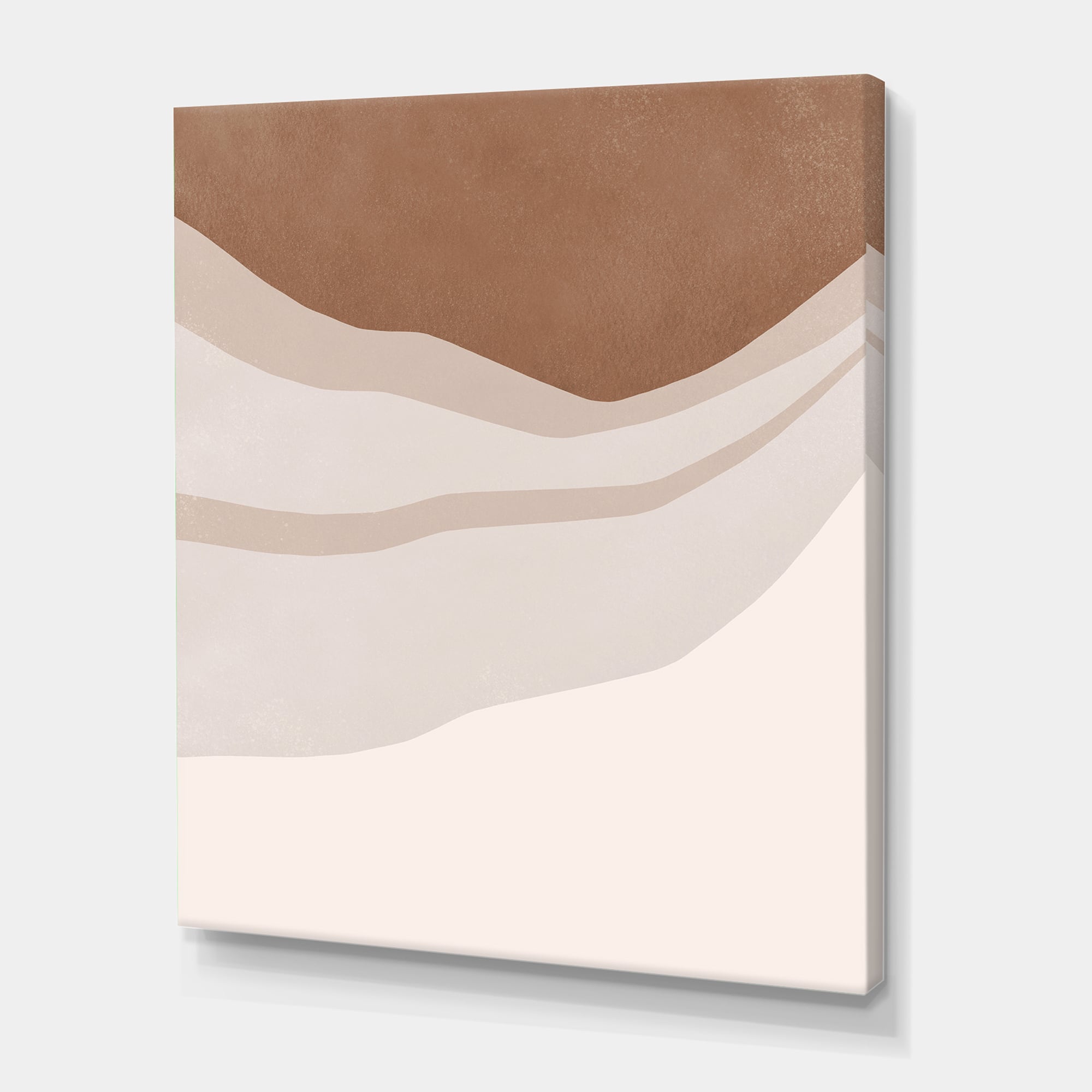 Designart - Terracotta and Ivory Shapes with Scuff Effect - Modern Canvas Wall Art Print