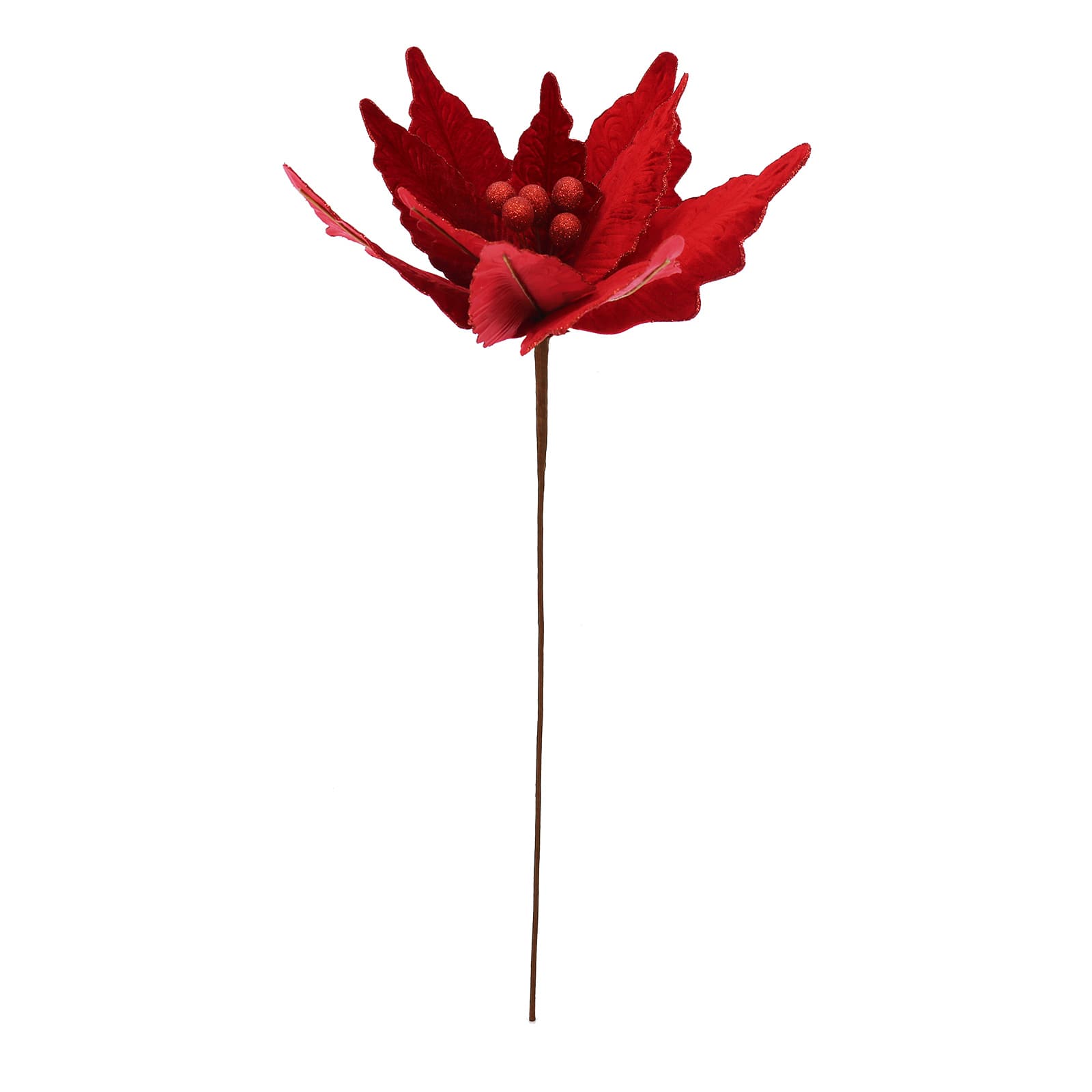 30" Red Velvet Poinsettia Stem by Ashland®