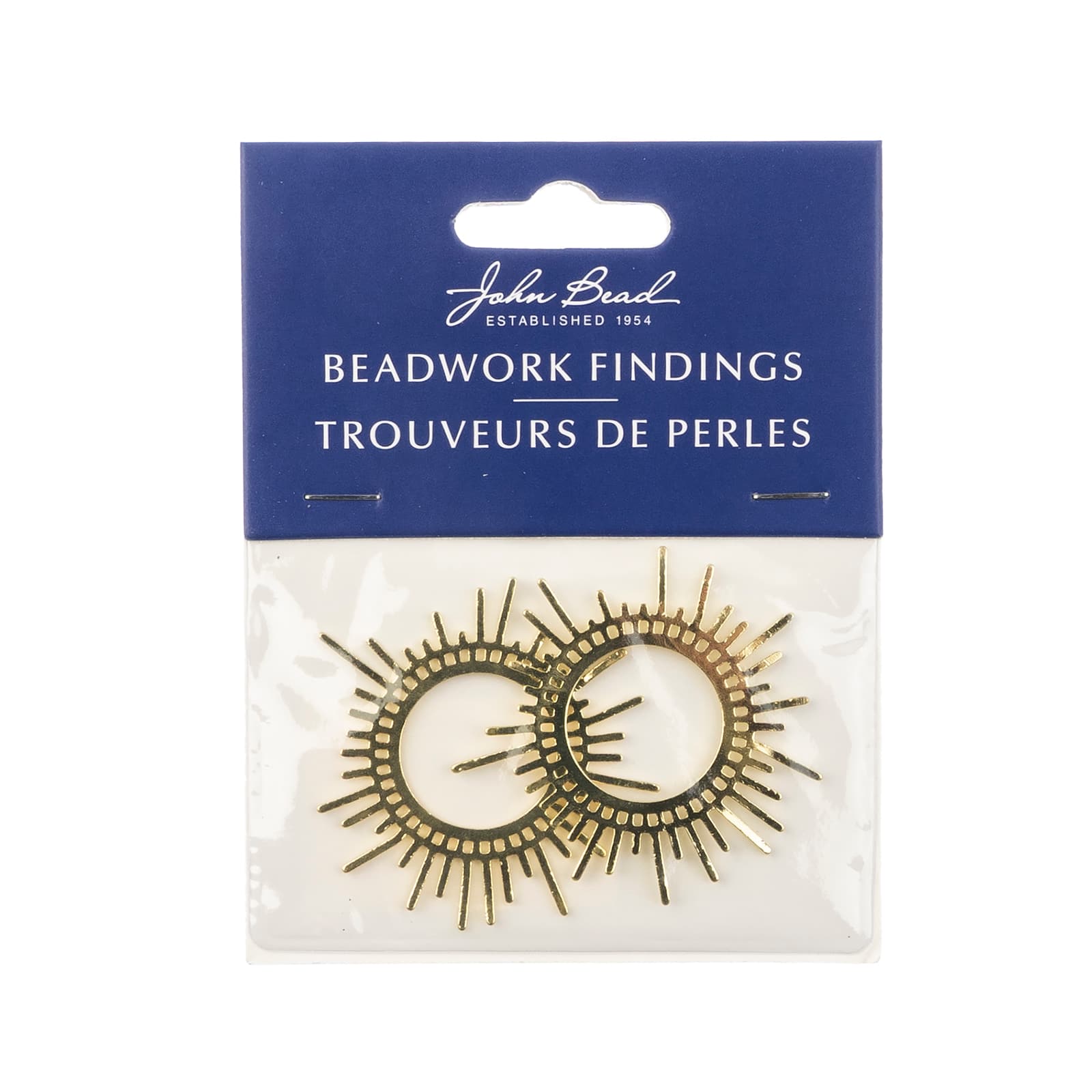 John Bead Beadwork Findings Gold Sun Pendant, 2ct.