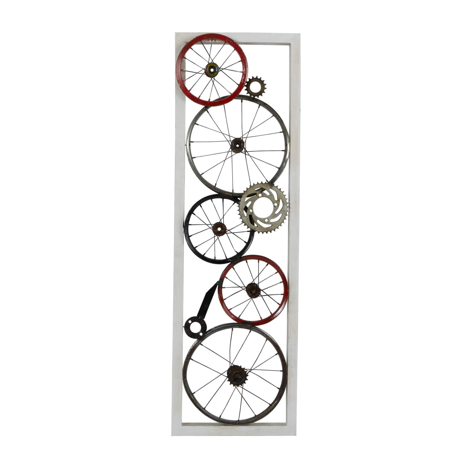 49" White Metal & Wood Rustic Wall Décor