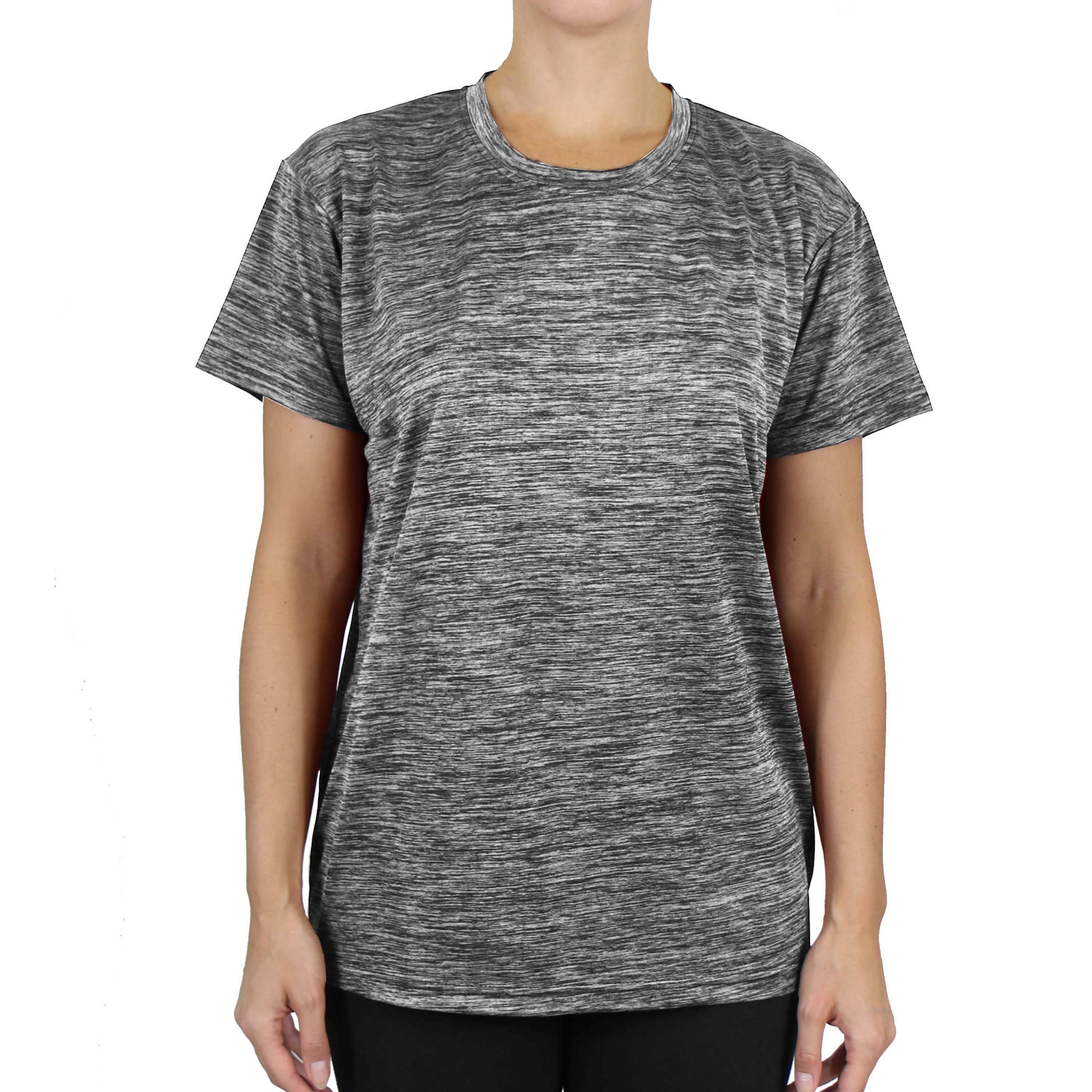 Galaxy By Harvic Women's Loose Fit Short Sleeve Moisture Wicking Wrinkle Free Performance Tee