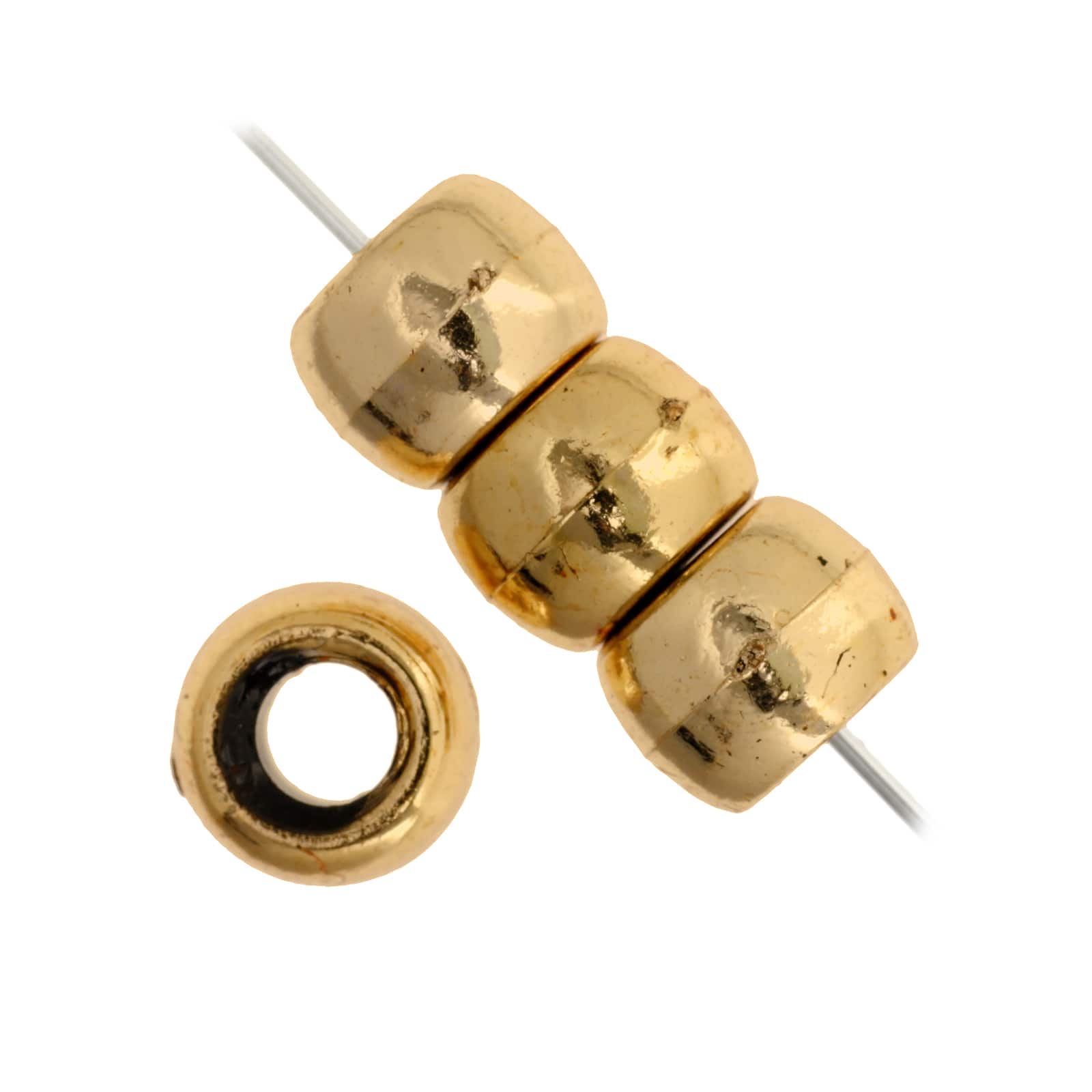 John Bead 9mm Metalized Opaque Pony Beads, 1,000ct.