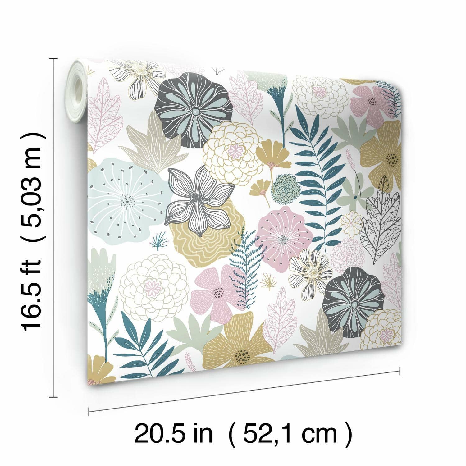 RoomMates Perennial Blooms Peel & Stick Wallpaper
