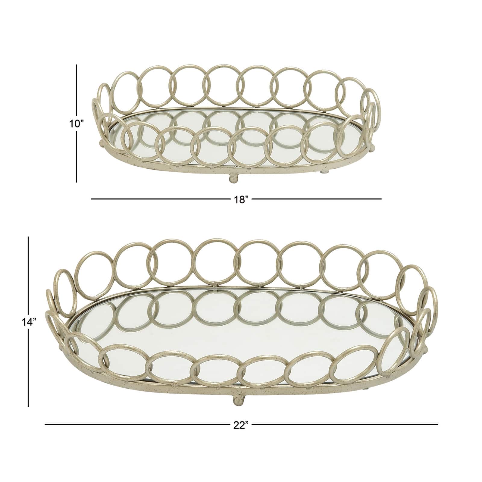 Silver Glam Tray Set