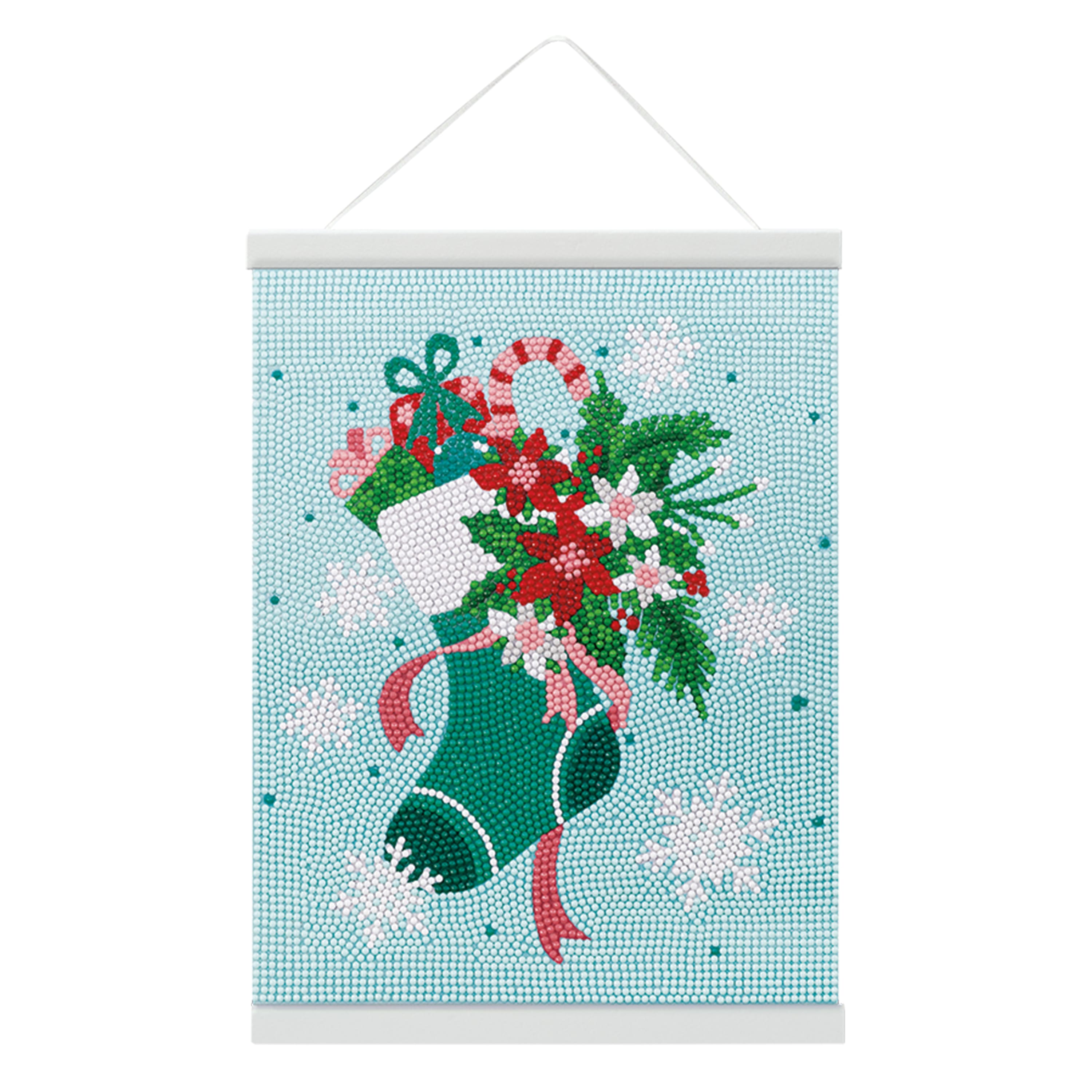 8" x 10" Stocking Diamond Art Kit with Magnetic Wood Frame by Make Market®