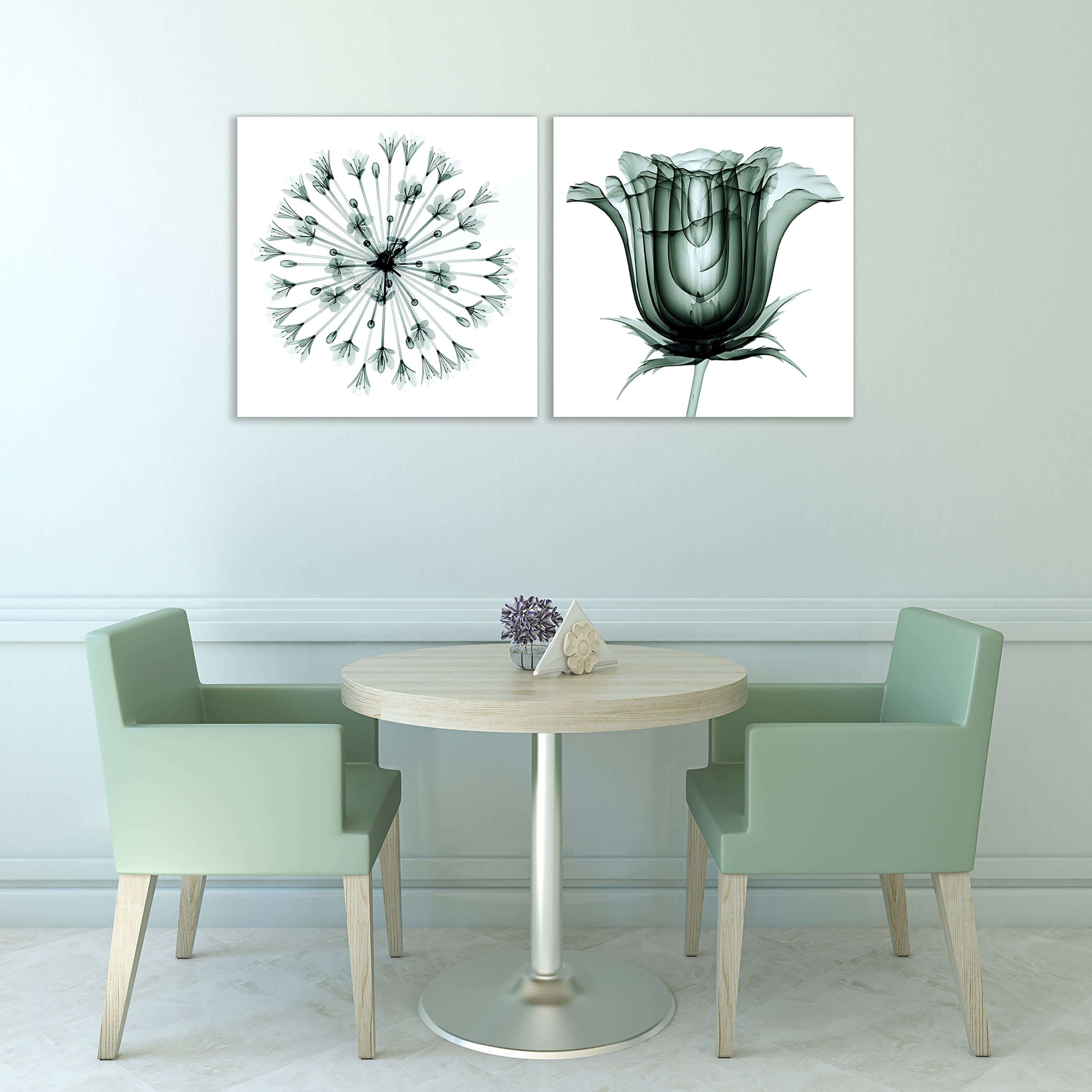 Empire Art Direct 24" x 24" African Bluebell Rose Veil Frameless Printed Tempered Glass Wall Art Set