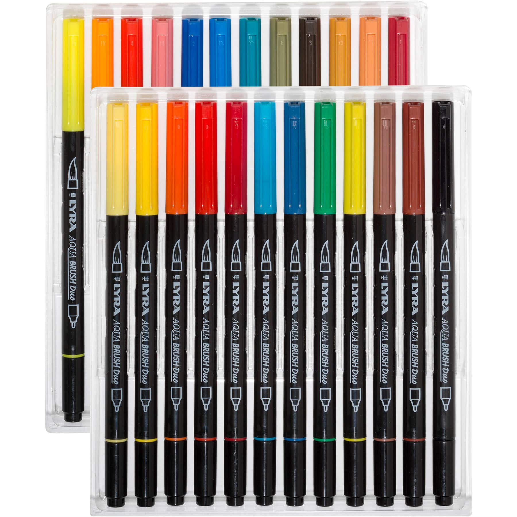 Lyra Aqua Brush Duo Dual Tip Marker Set, Assorted Colors, 24ct.