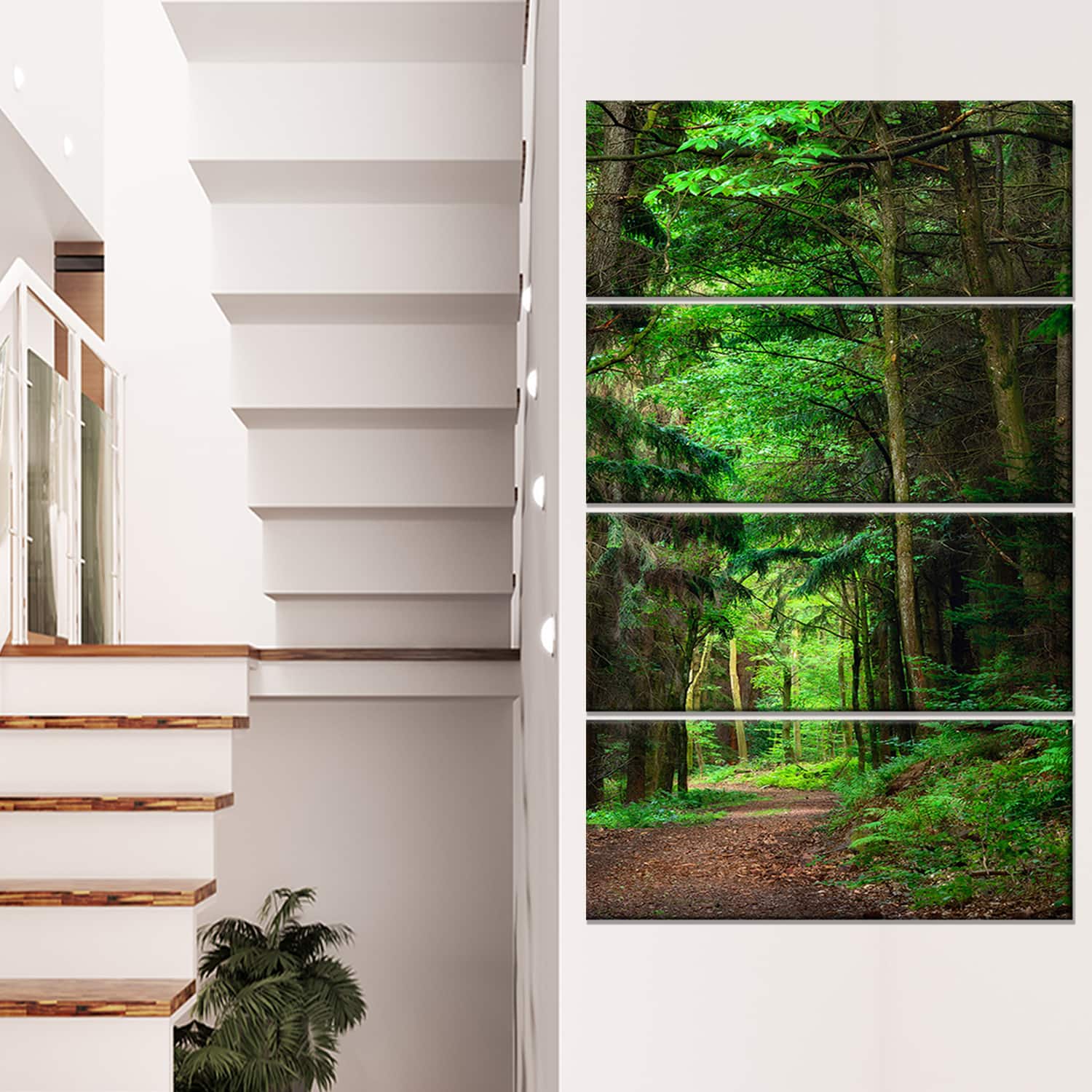 Designart - Dreamy Greenery in Dense Forest - Forest Canvas Art Print