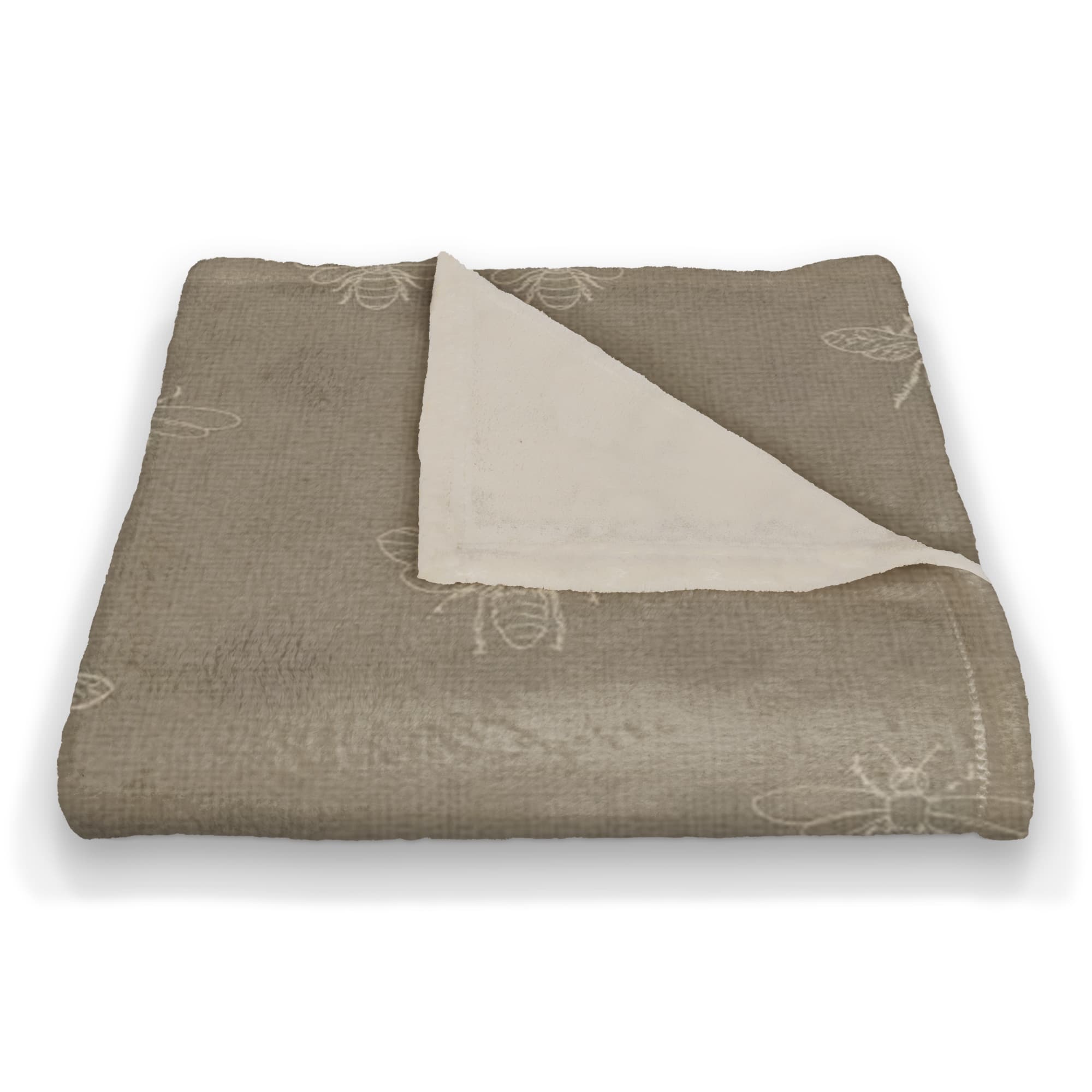 Delicate Bee Pattern Coral Fleece Blanket