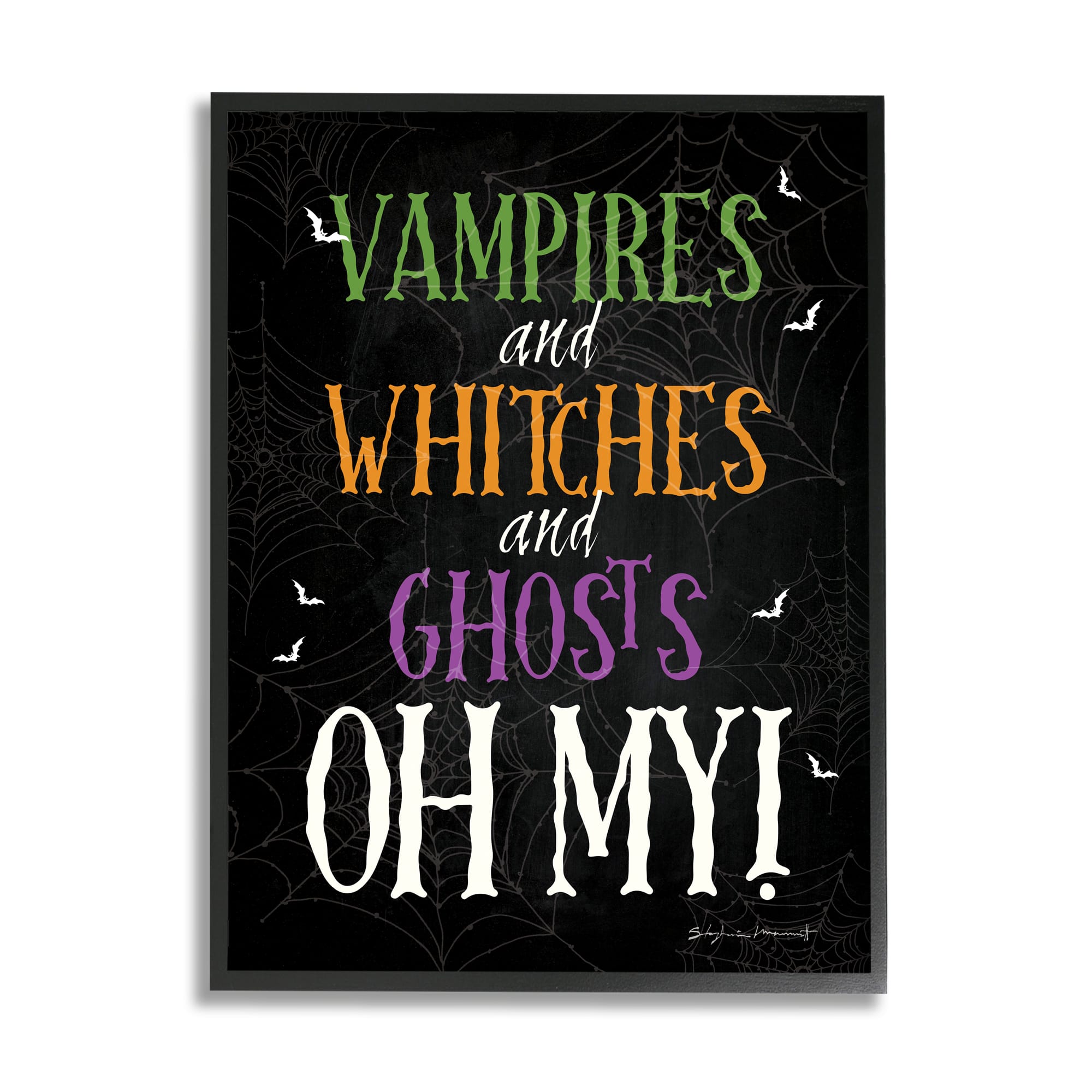 Stupell Industries Vampires Witches Ghosts Phrase Framed Giclee Art