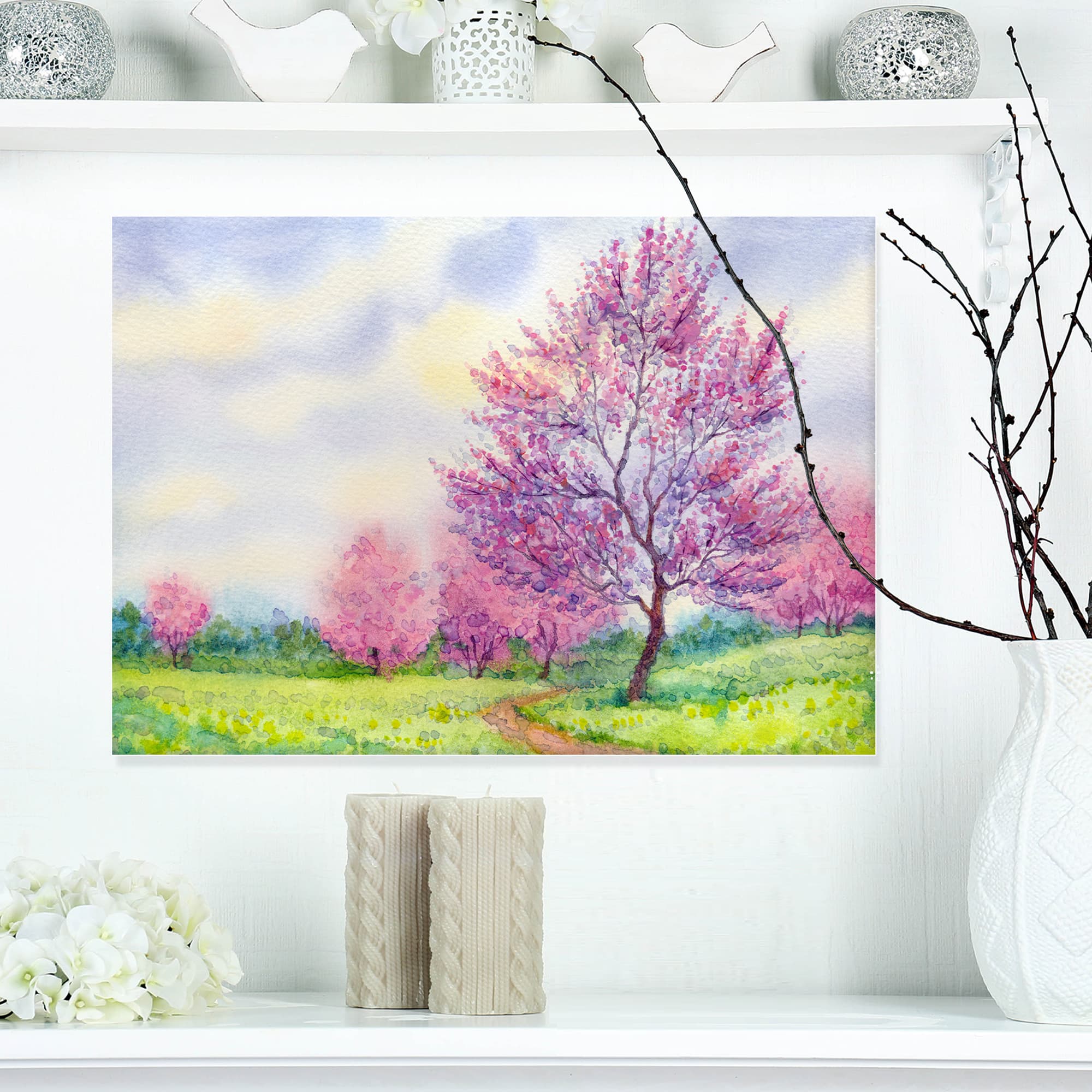 Designart - Purple Spring Landscape