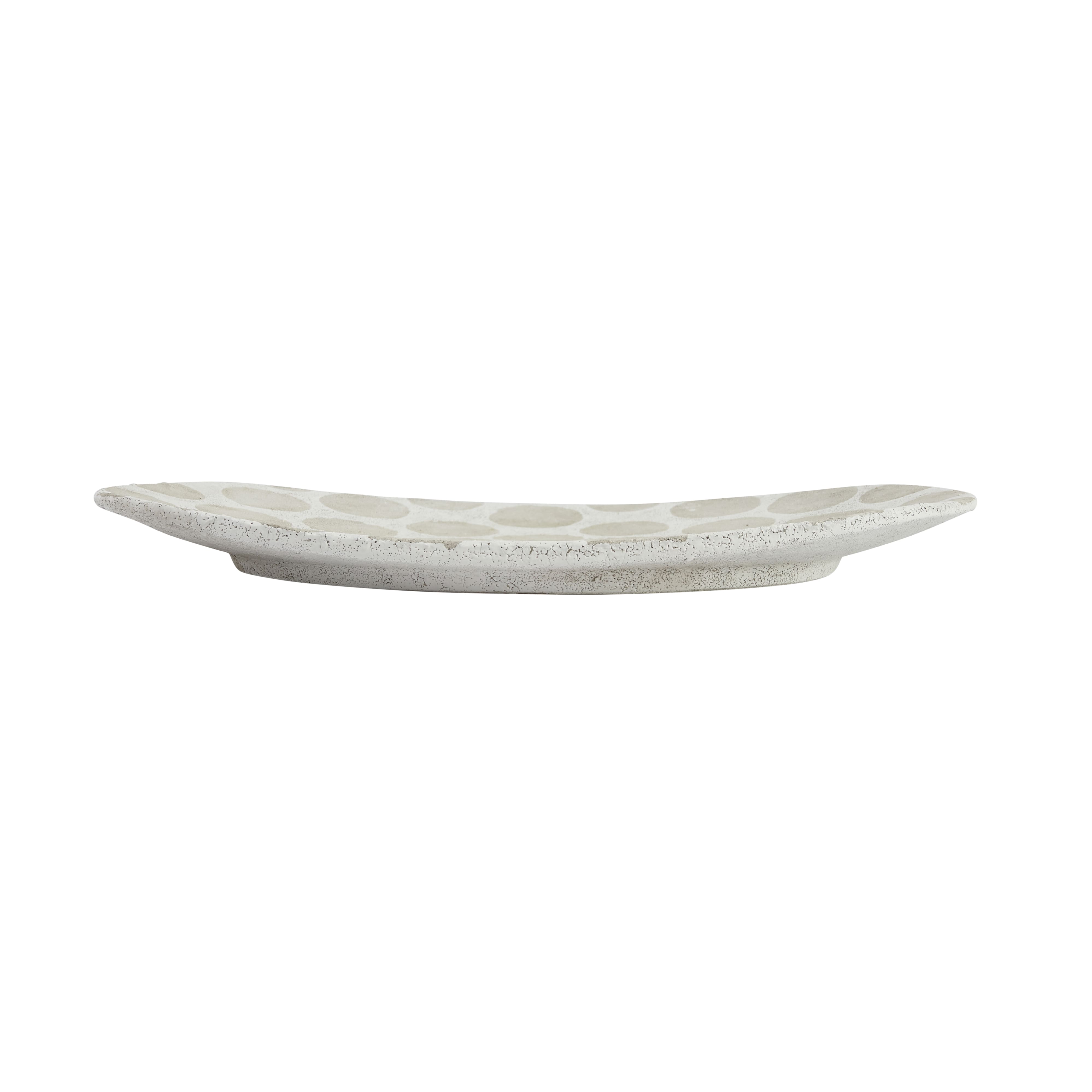 Hello Honey® 16.5" Natural Decorative Terracotta Platter with Wax Relief Dots