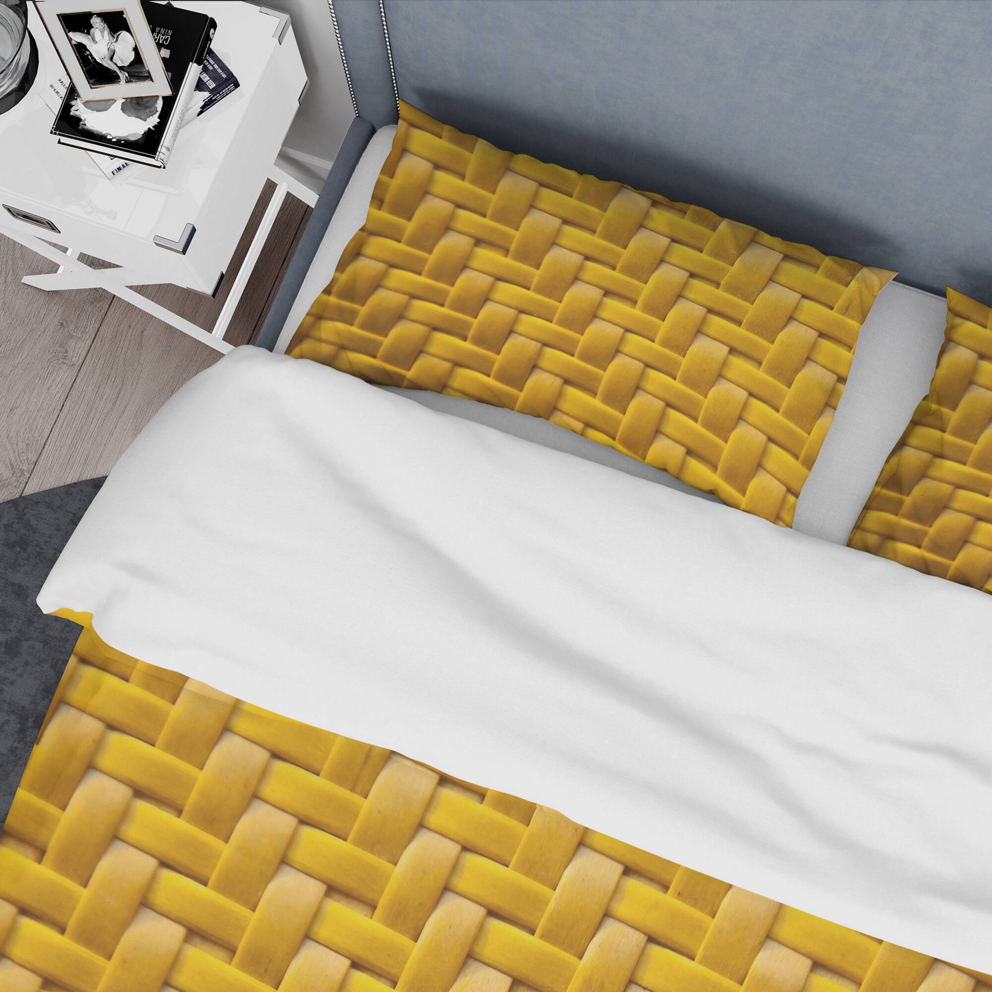 Designart 'Sedge texture background' Mid-Century Duvet Cover Set