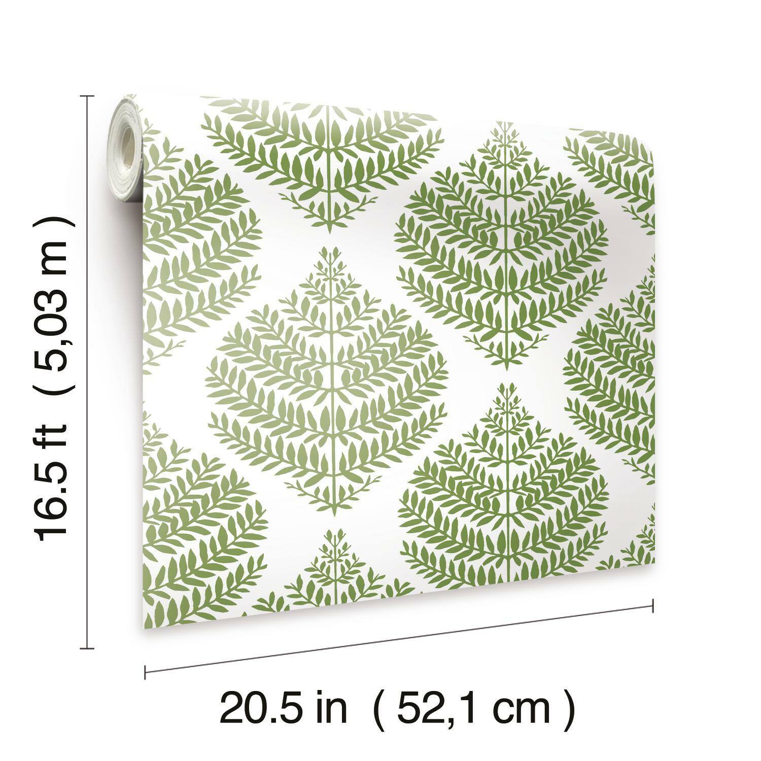 RoomMates Hygge Fern Damask Peel & Stick Wallpaper