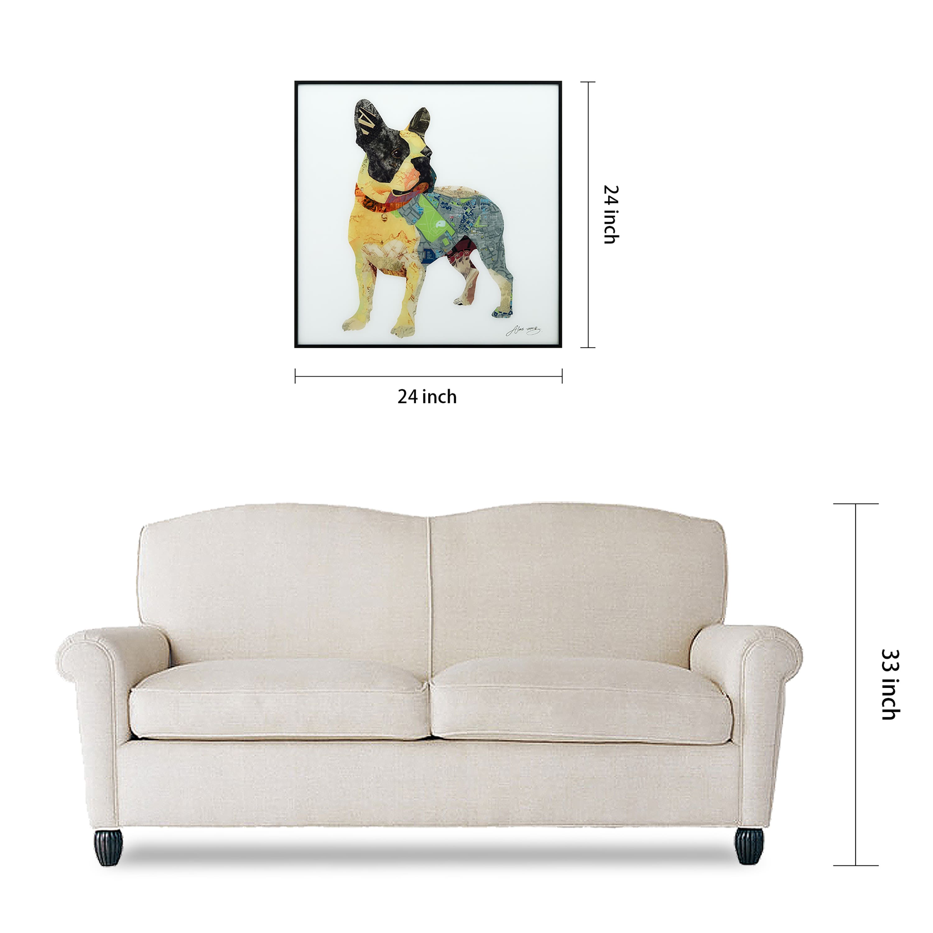 Empire Art Direct 24" x 24" Boston Terrier Reverse Printed Glass Encased Framed Wall Art