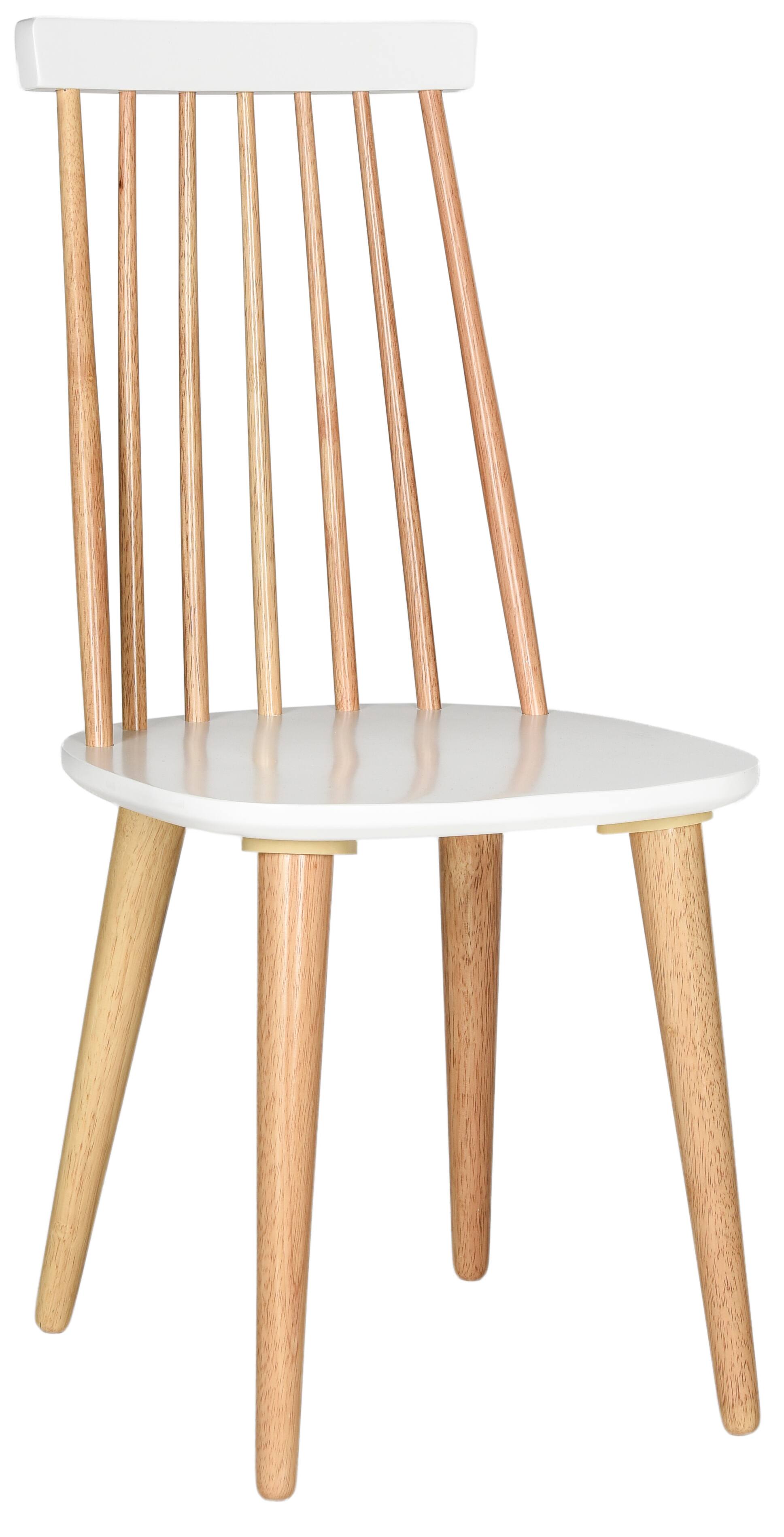 Burris Side Chair Set of 2 in Natural & White