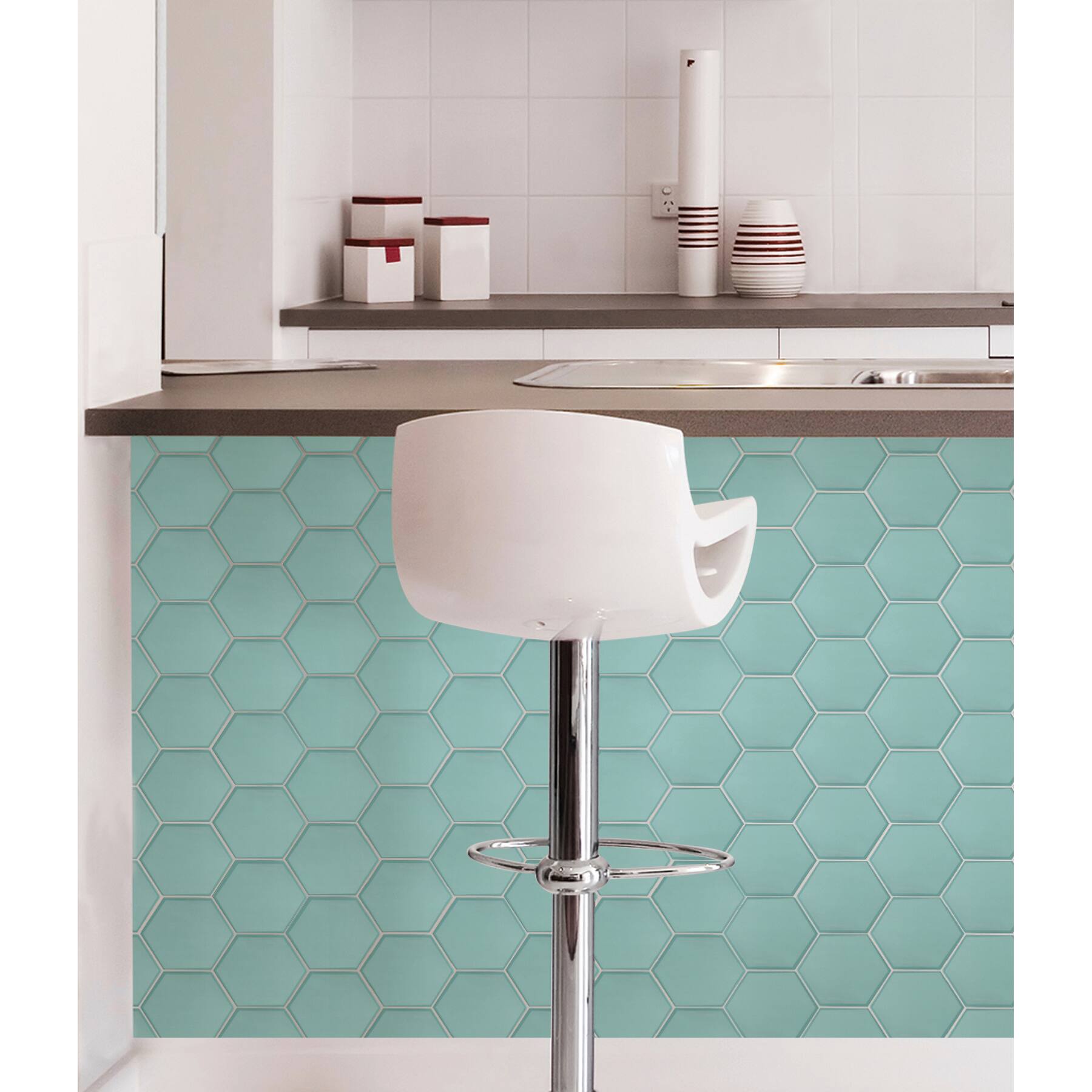WallPops Hex Peel & Stick Backsplash Tiles