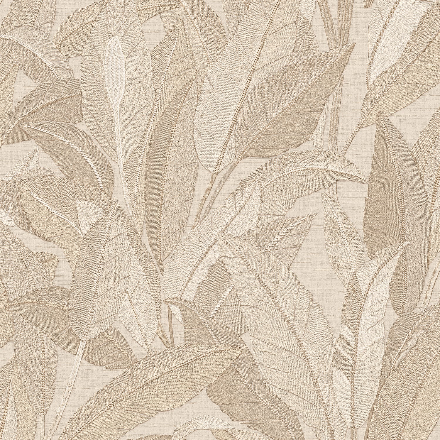 Designs Direct Embroidered Tropical Foliage Wallpaper