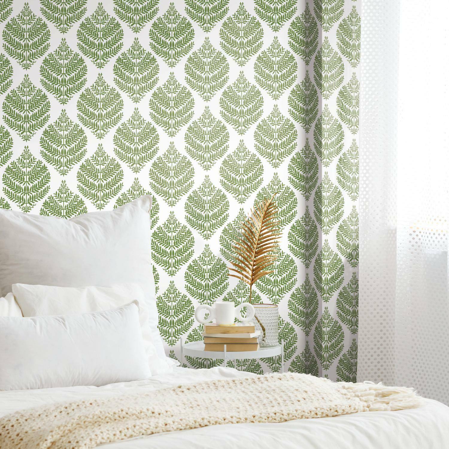 RoomMates Hygge Fern Damask Peel & Stick Wallpaper