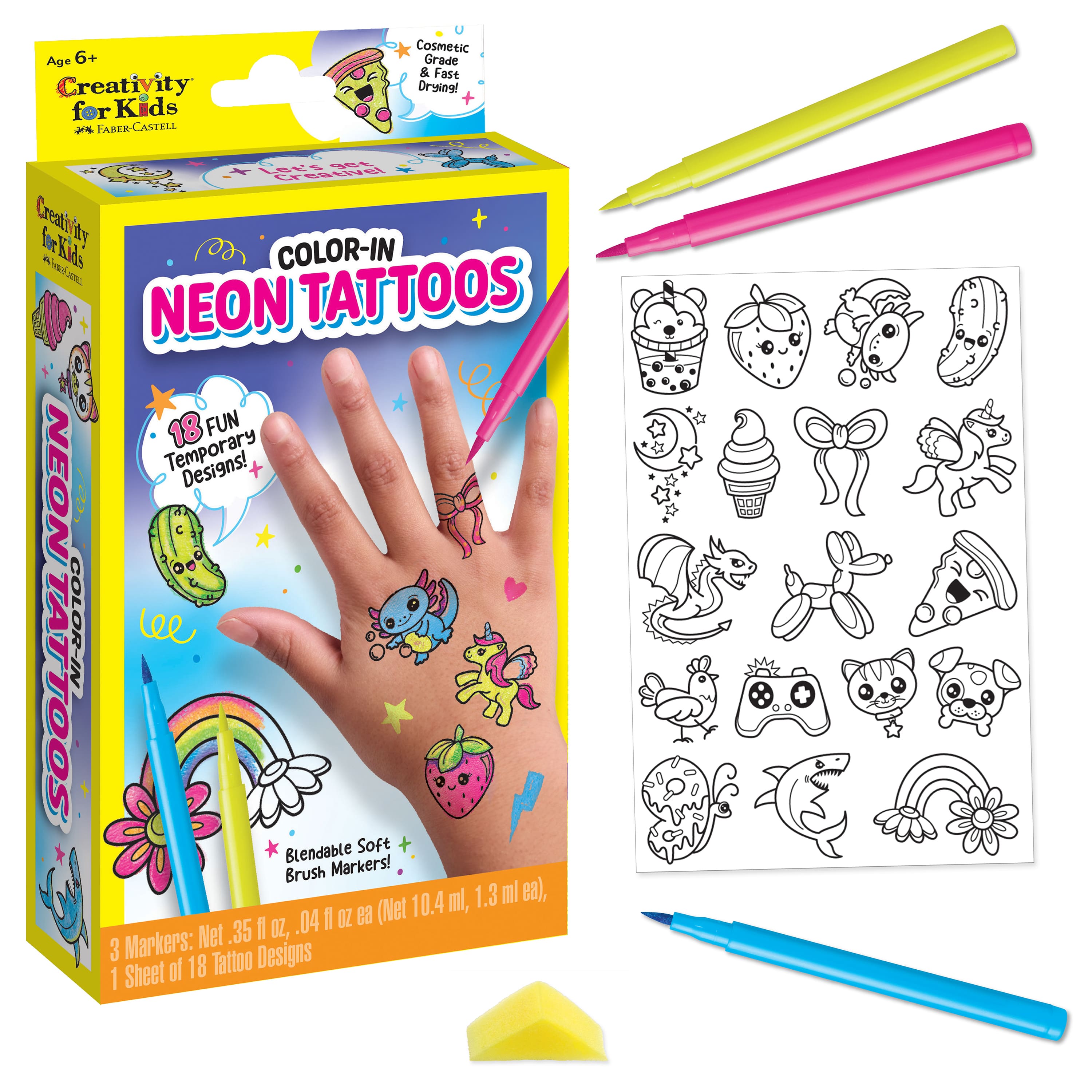 Creativity for Kids Color-In Neon Tattoos Kit