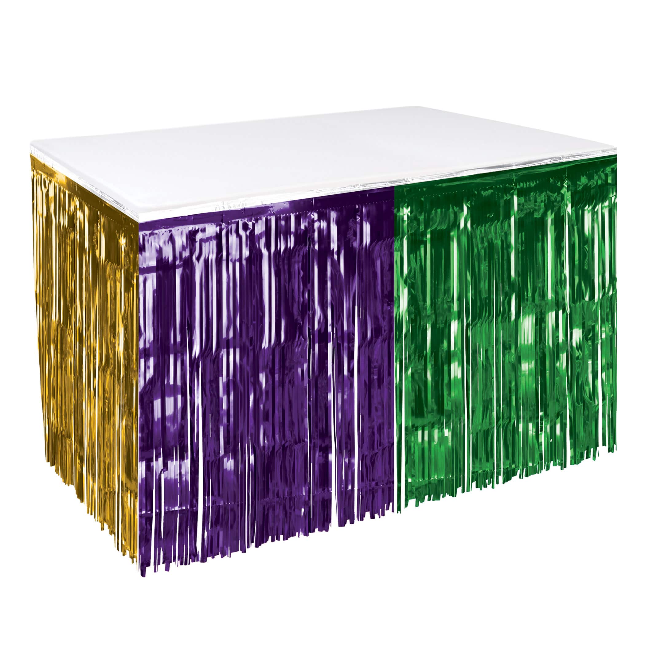 Beistle 30" x 14ft. Mardi Gras 1-Ply Metallic Table Skirting