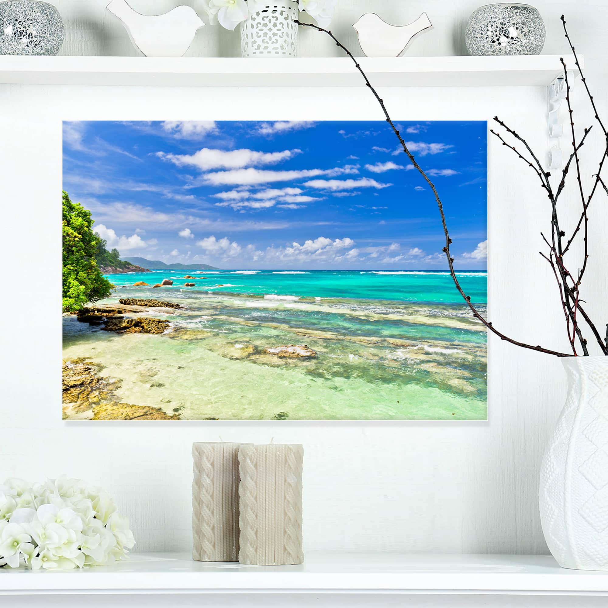 Designart - Tranquil Seychelles Tropical Beach