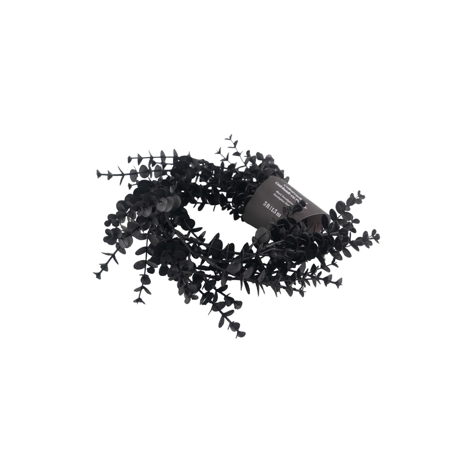 5ft. Black Eucalyptus Leaf Coiled Garland by Ashland®