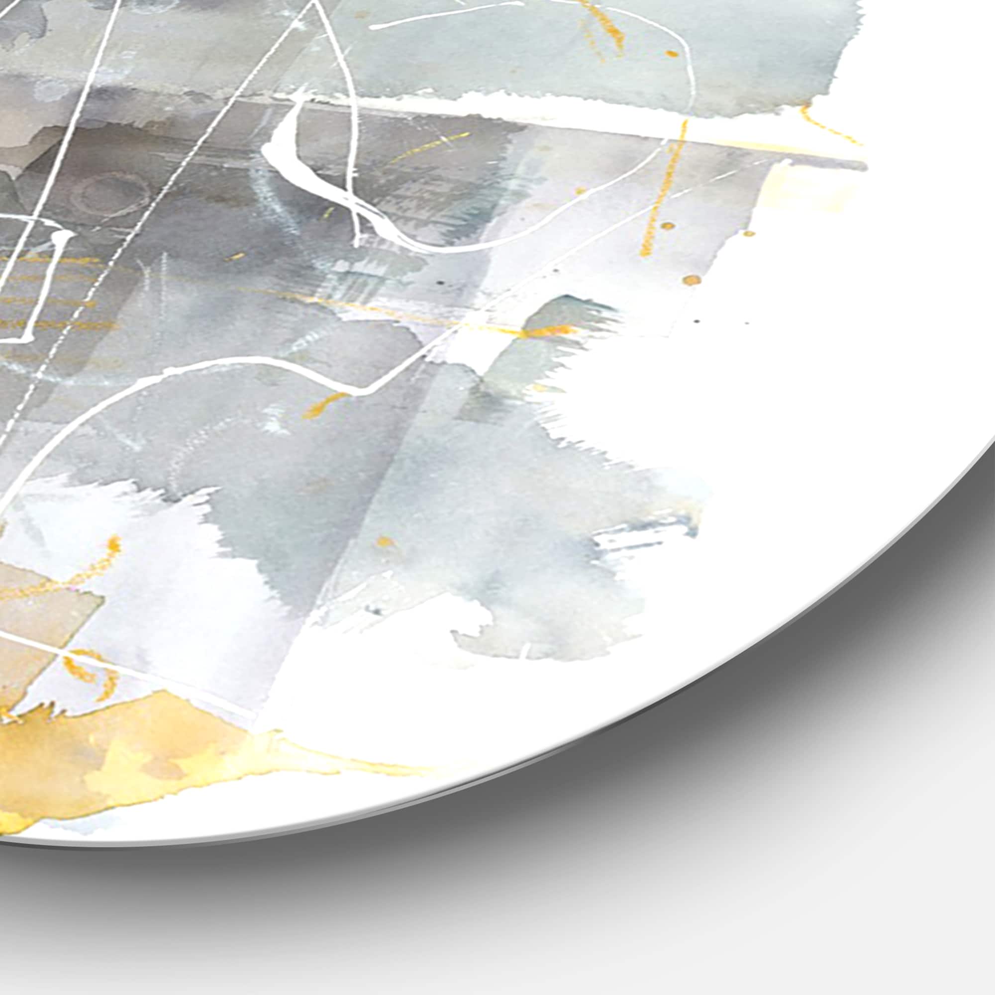 Designart - Moving In and Out of Traffic II Yellow Grey