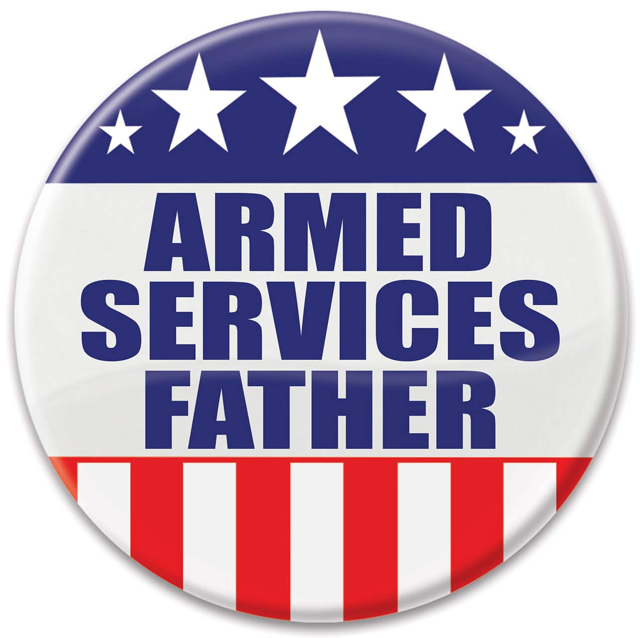 Beistle 2" Red, White & Blue Armed Services Father Buttons, 6ct.