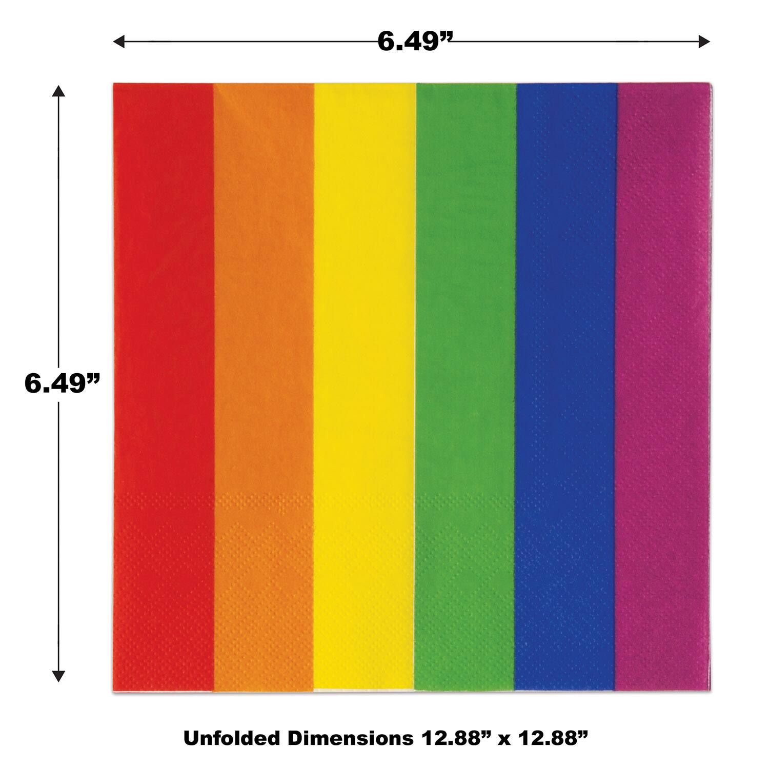 Beistle 6.5" x 6.5" Rainbow Luncheon 2-Ply Napkins, 32ct.