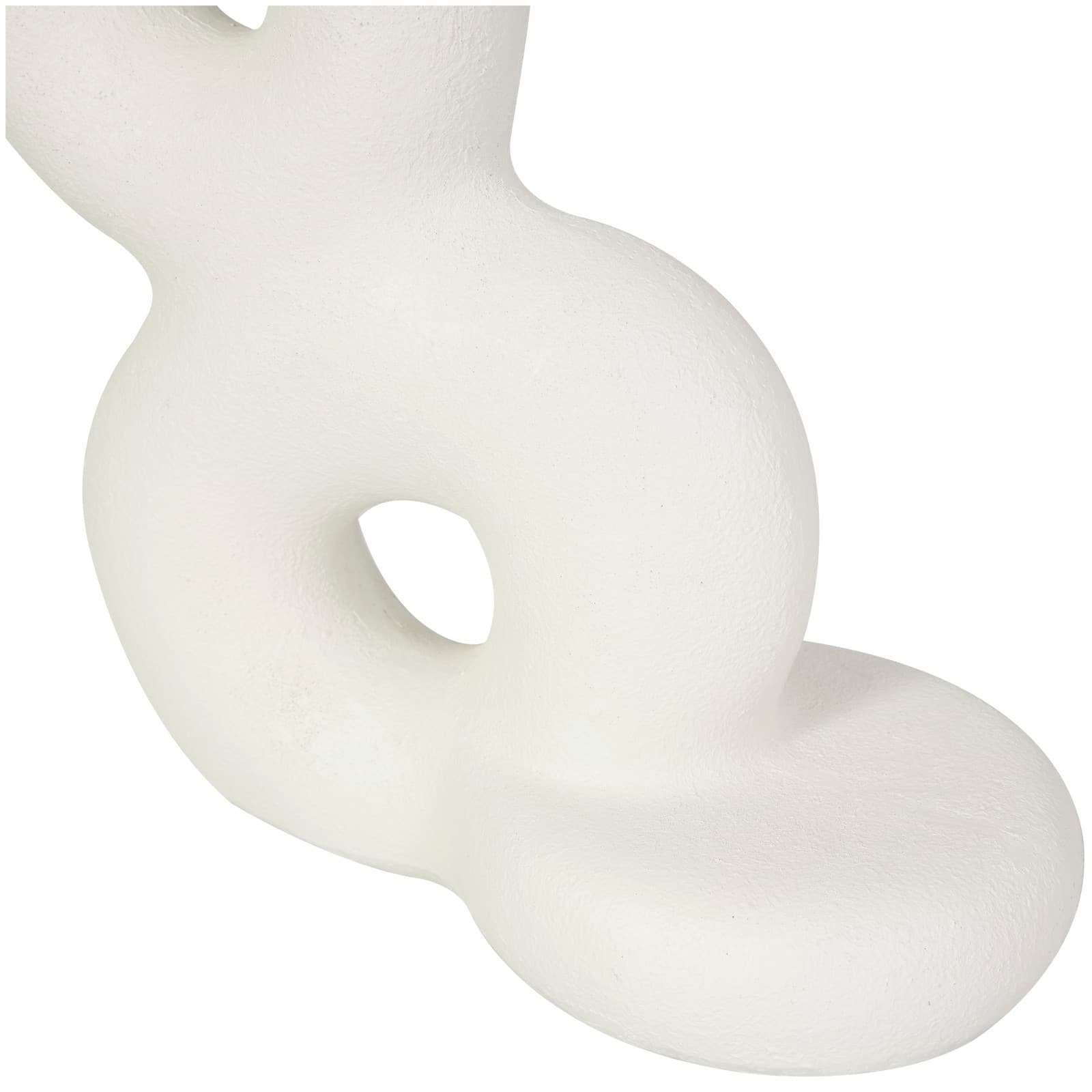 18" White Abstract Stacked Circle Ring Sculpture