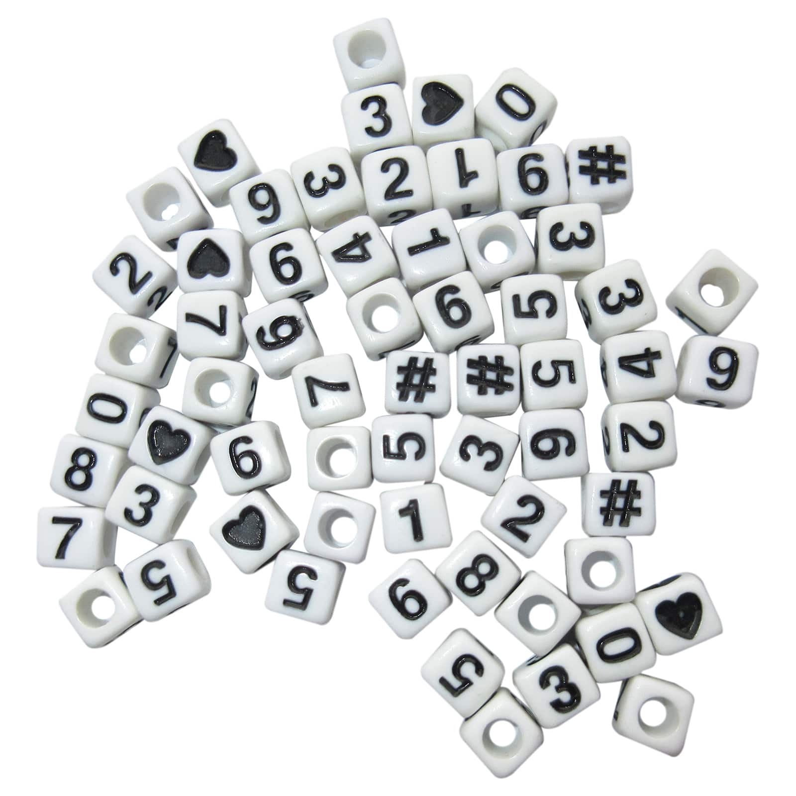 12 Packs: 340 ct. (4,080 total) White Number Square Beads by Creatology™