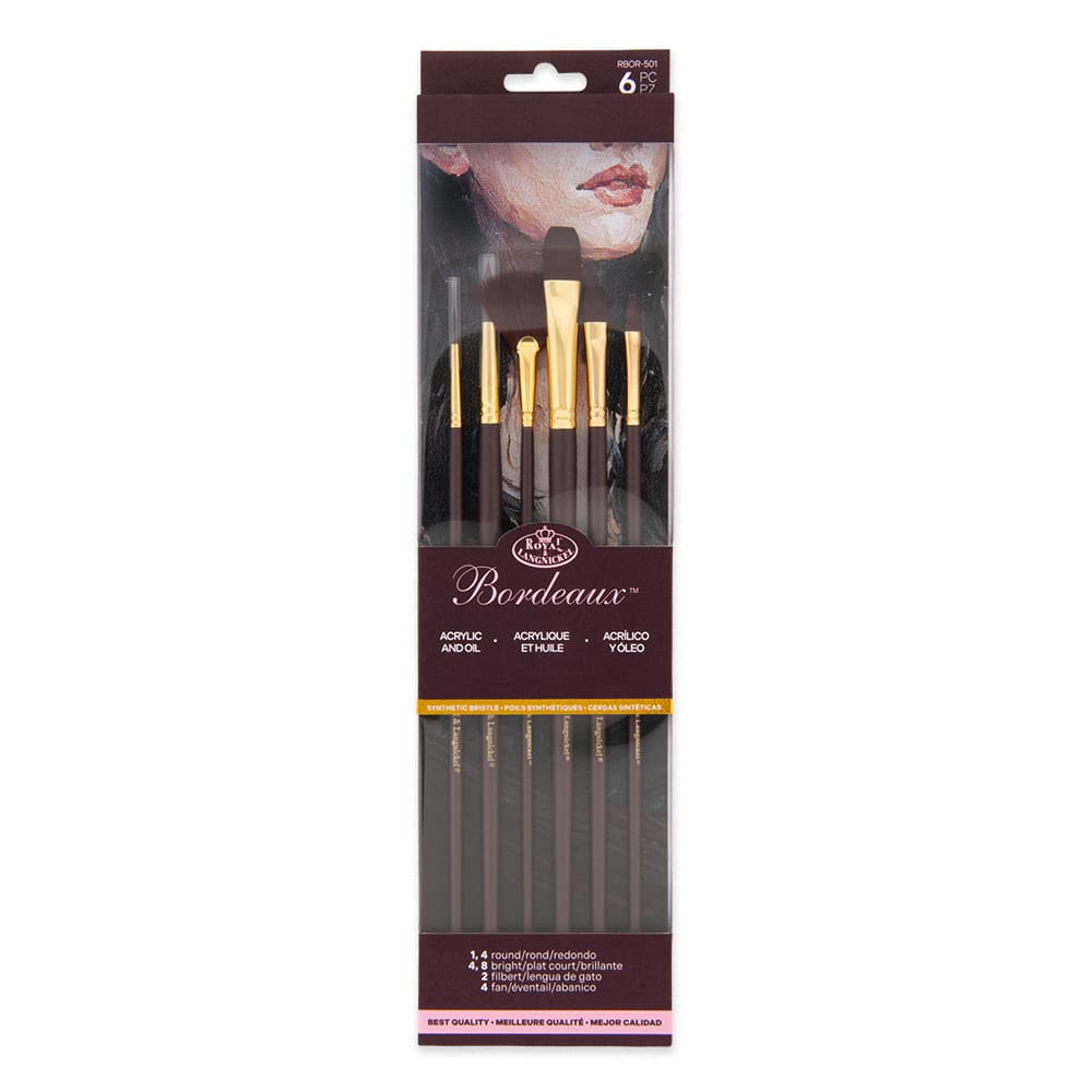 Royal & Langnickel® Bordeaux™ Round/Bright Variety Brush Set