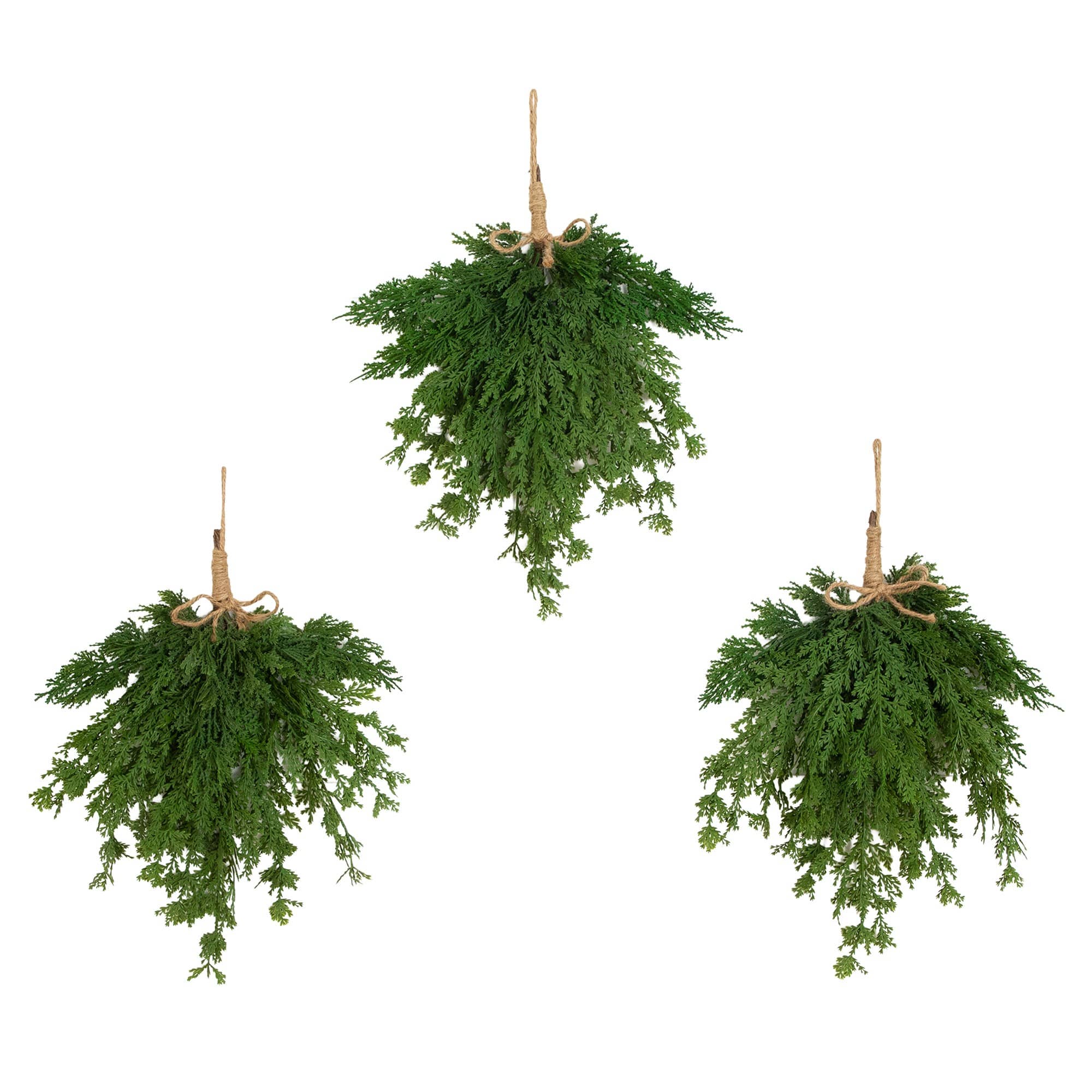 Nearly Natural 18" Unlit Artificial Real Touch Cedar Teardrop, 3ct.