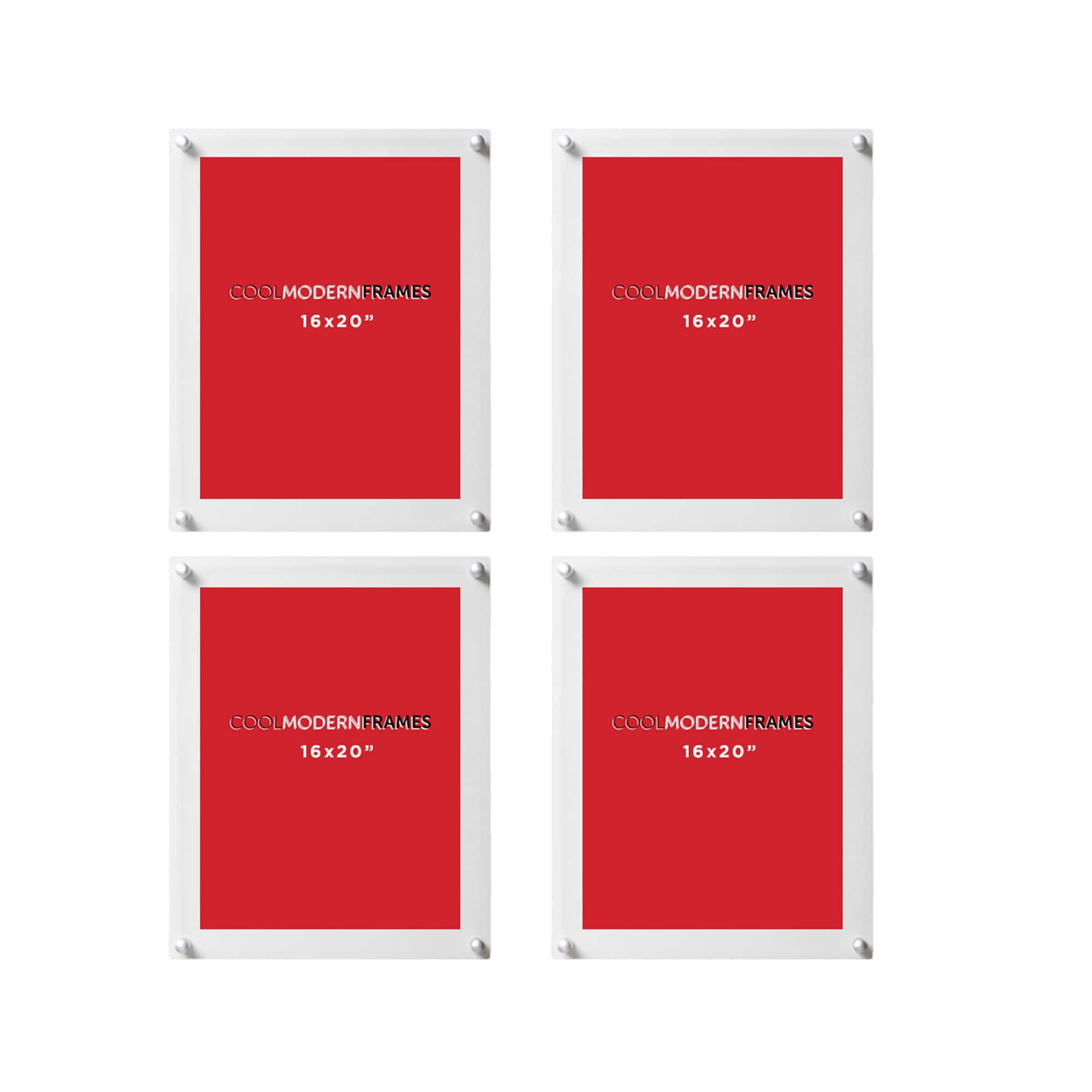 Cool Modern Frames 4 Pack Double Panel Acrylic Float Frames