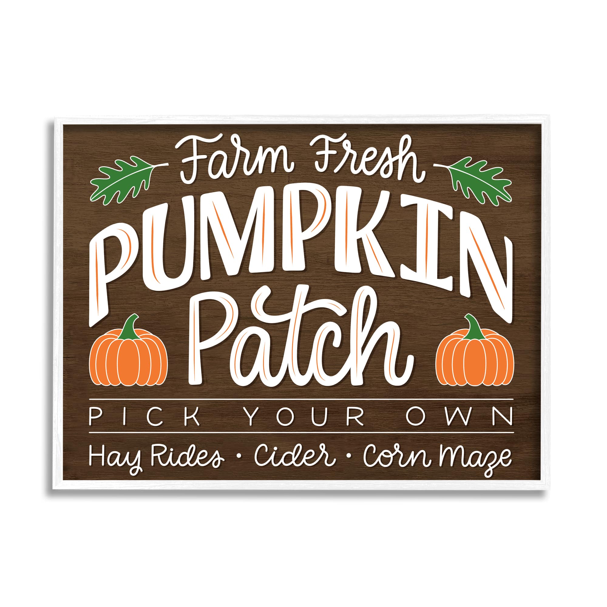 Stupell Industries Farm Fresh Pumpkin Patch Sign Framed Giclee Art