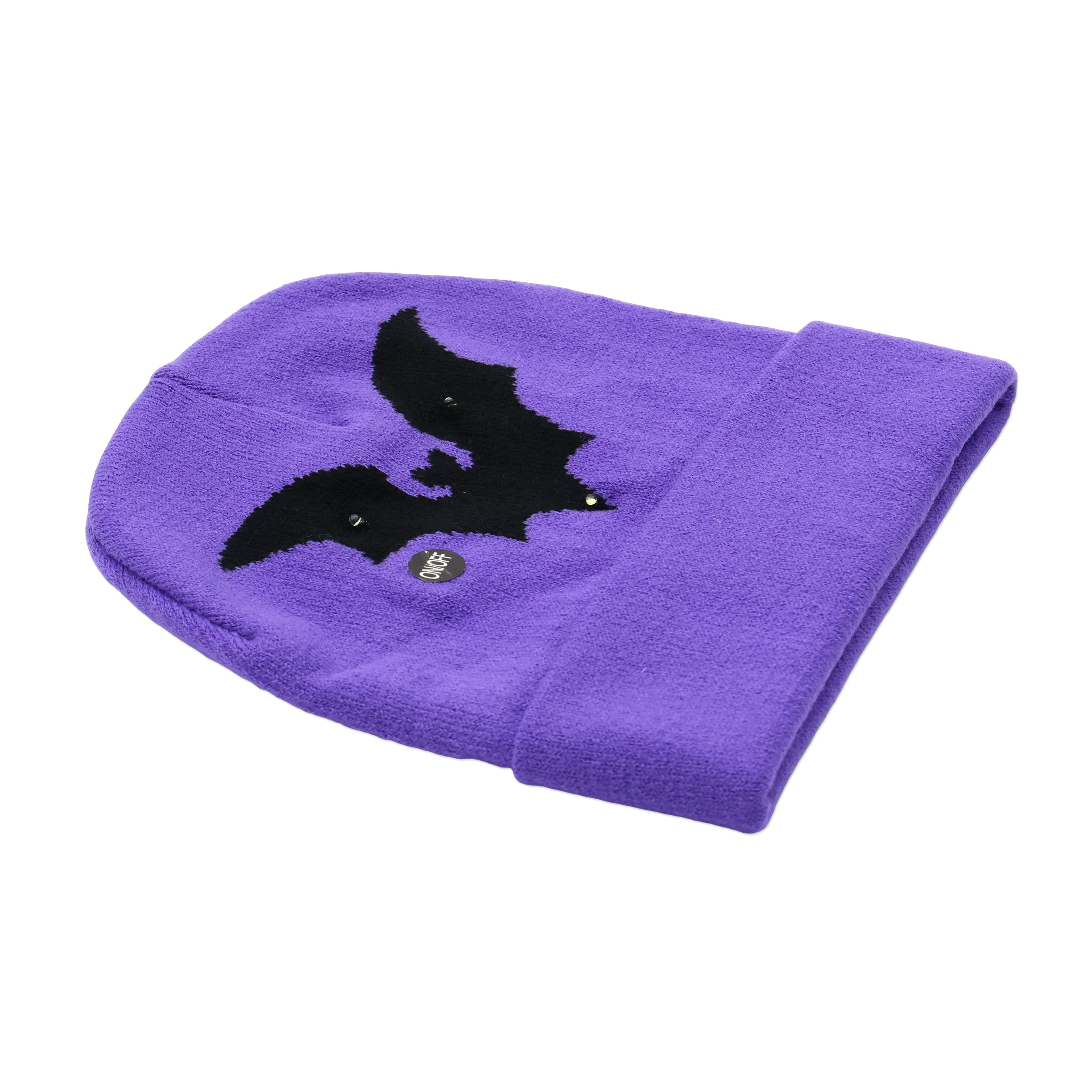 Purple Bat Light-Up Beanie by Celebrate It™