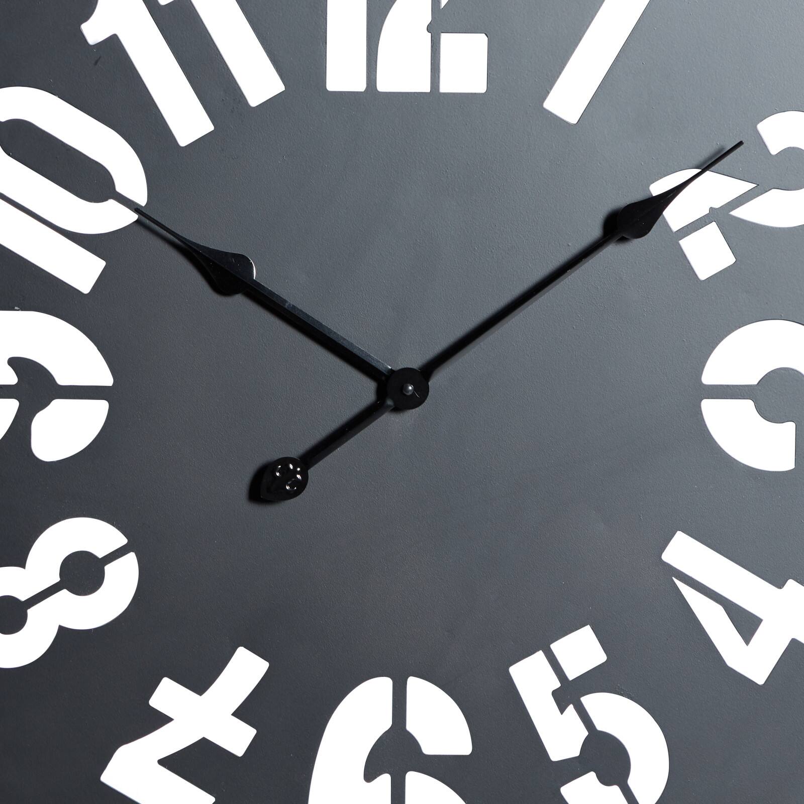 Black Metal Farmhouse Wall Clock, 32" x 32" x 2"
