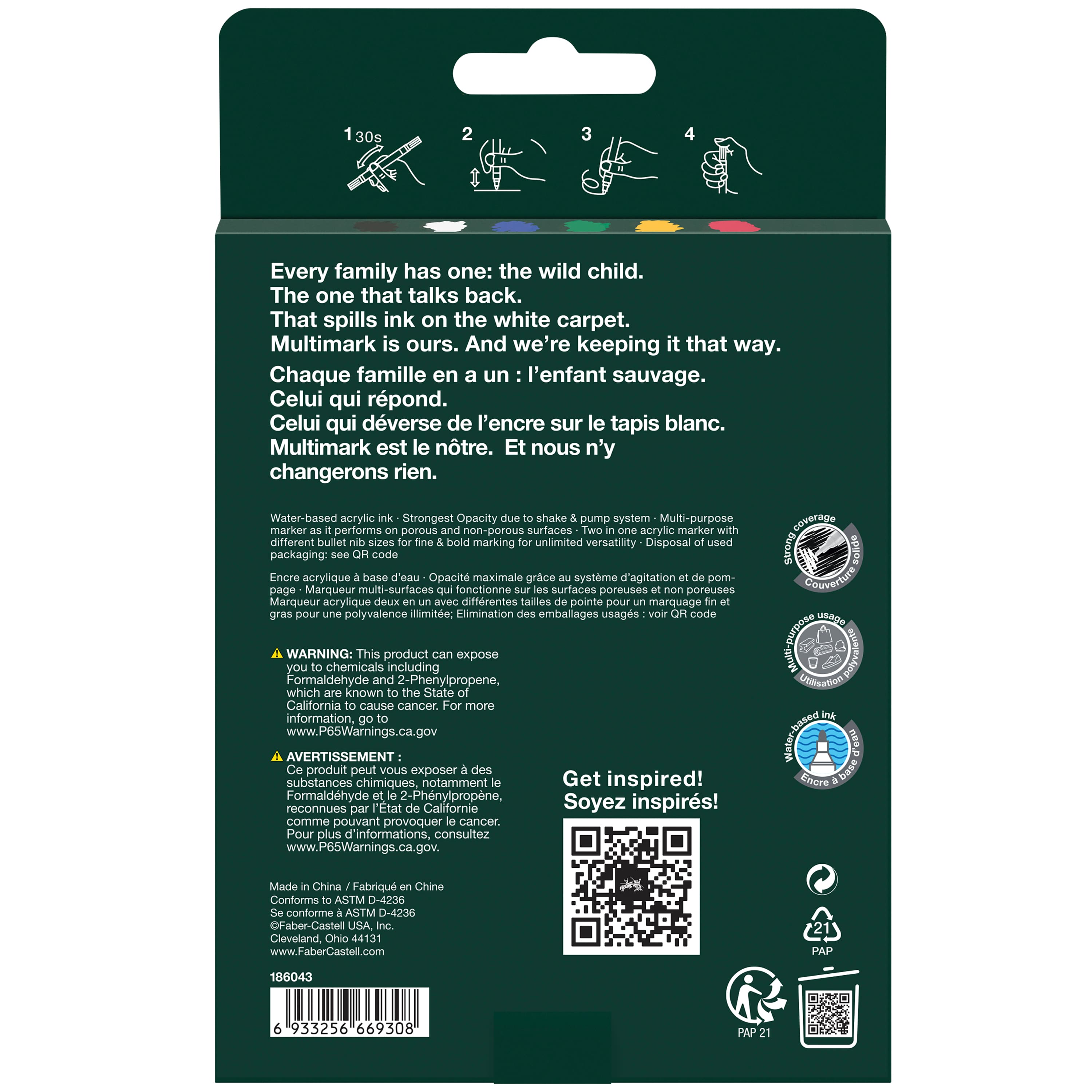 Faber-Castell® Primary Acrylic Paint Marker Set