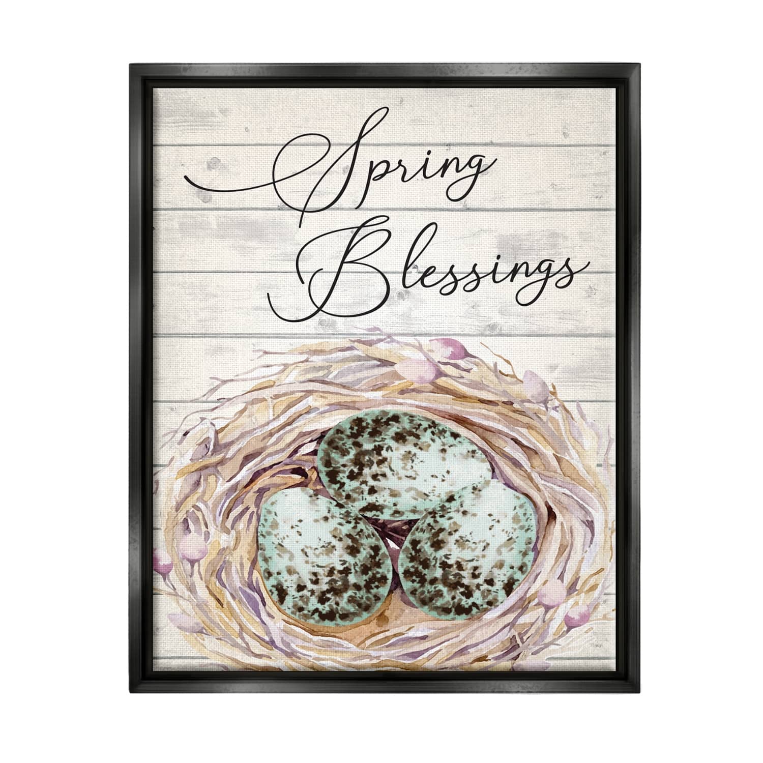 Stupell Industries Spring Blessings Bird Nest Nature Floater Framed Art