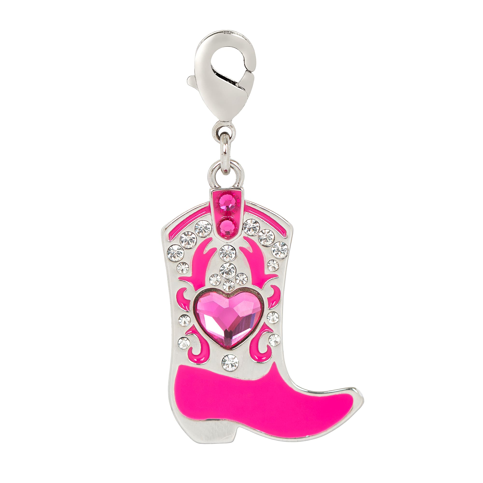 Pink Cowgirl Boot Austrian Crystal Charm by Bead Landing™
