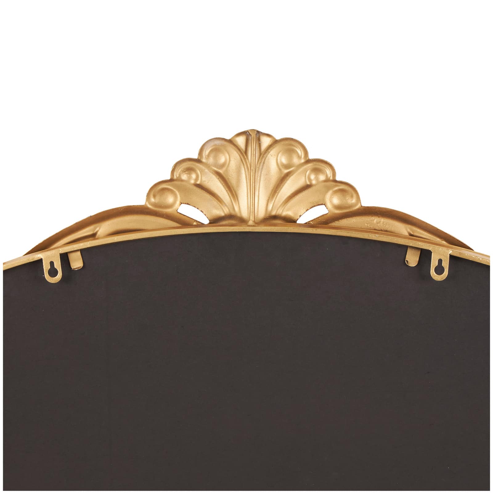 44" x 34" Gold Metal Ornate Arched Baroque Wall Mirror