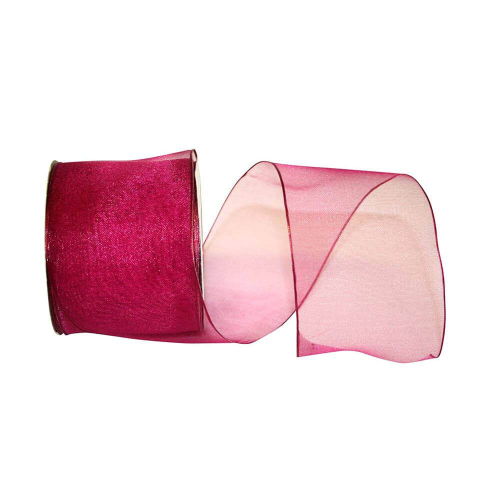 JAM Paper 2.5" x 25yd. Sheer Wired Ribbon