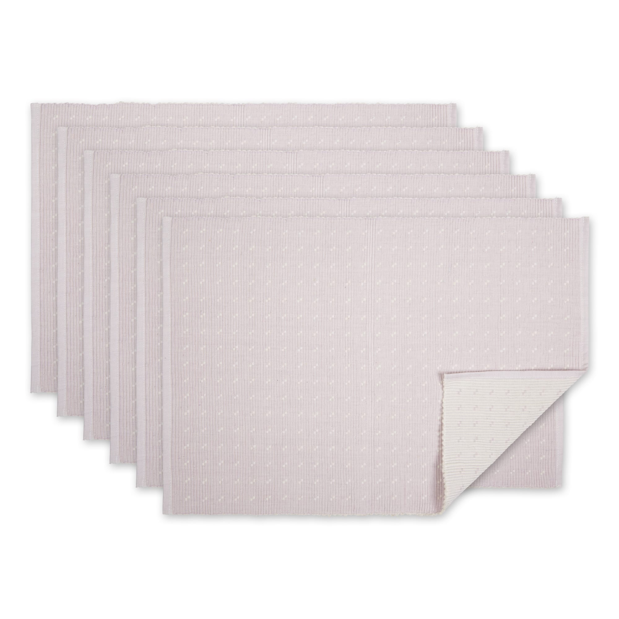 DII® Lavender Fog Dobby Dots Rib Placemat (Set of 6)