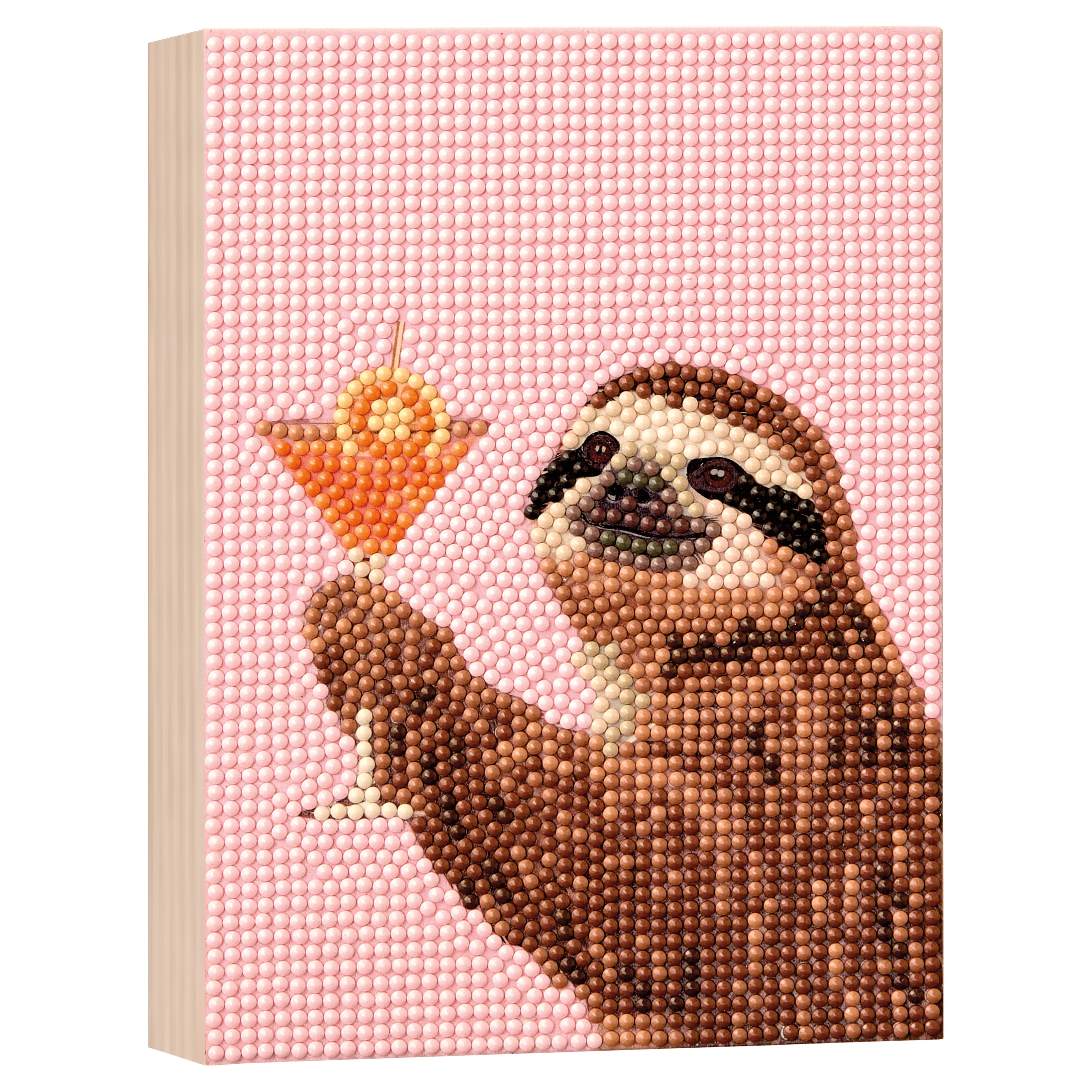 5" x 7" Cocktail Sloth Wood Plank Diamond Art Kit by Make Market®